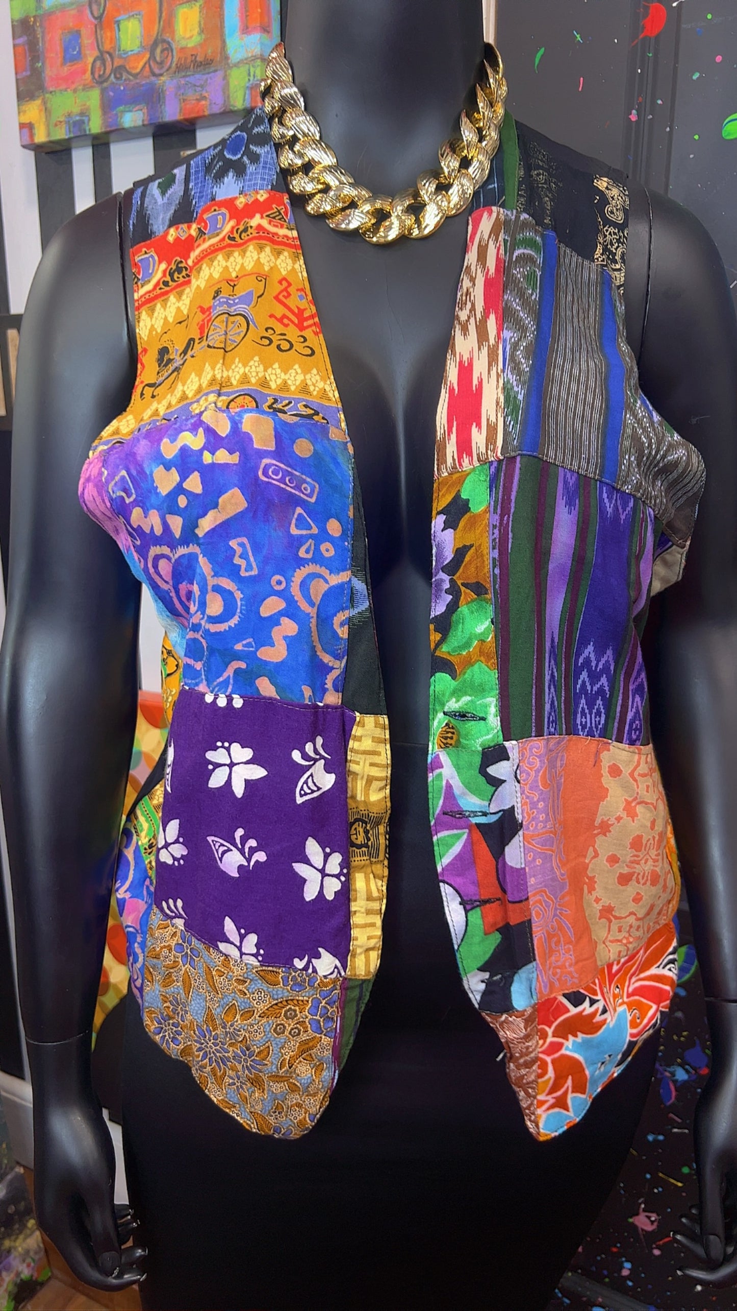 Vintage Reversible Rayon Vest (14)