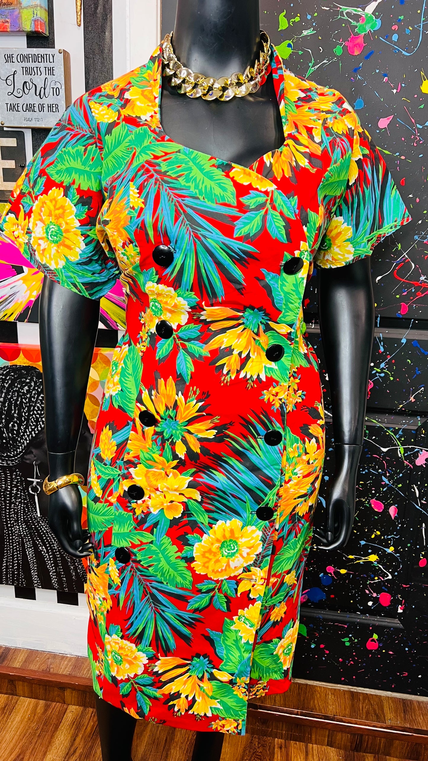 Vintage Vibrant Floral Dress (22)