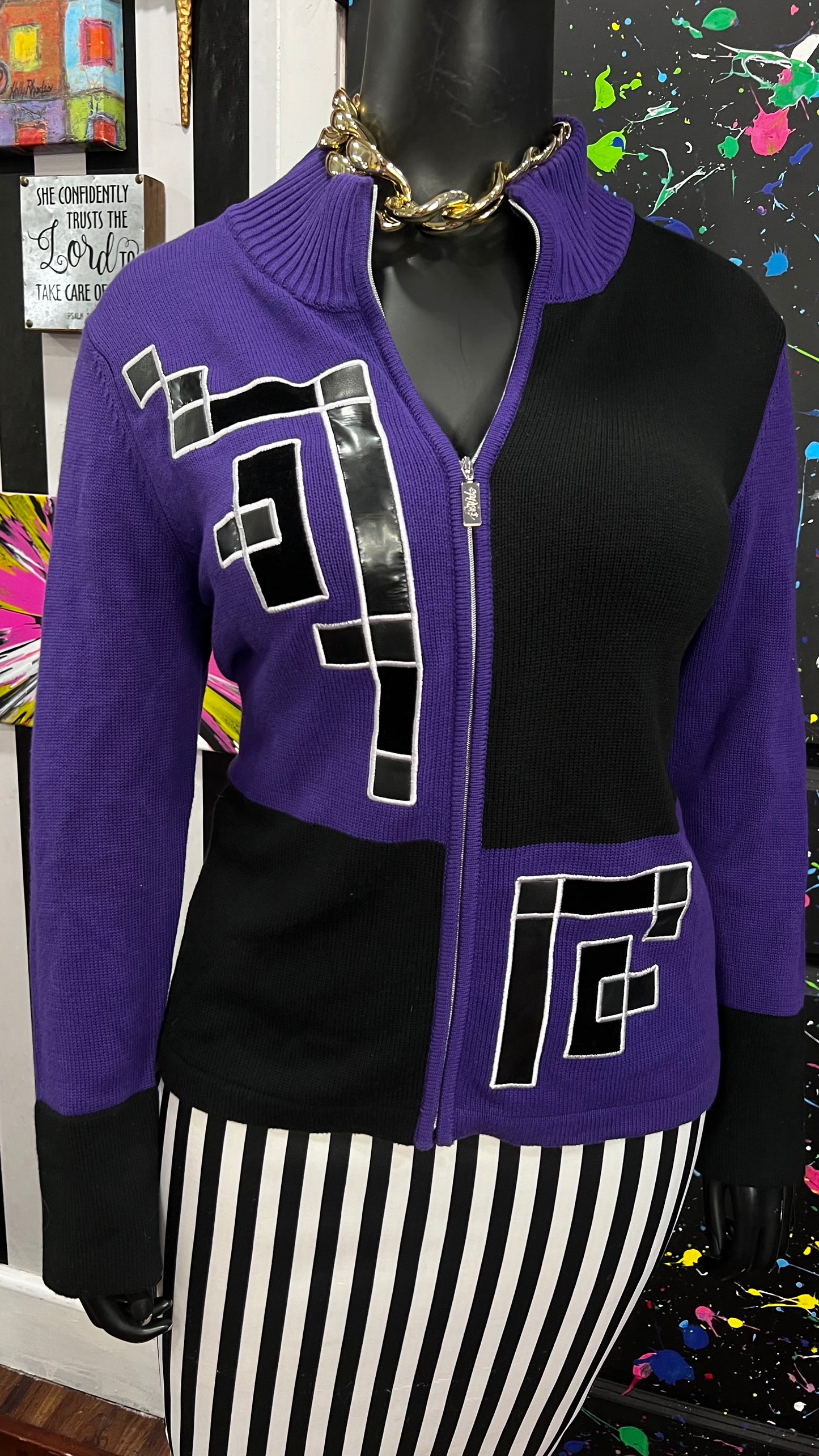 Vintage Bob Mackie Zip Up Sweater Deadstock New w/ Tags (16)