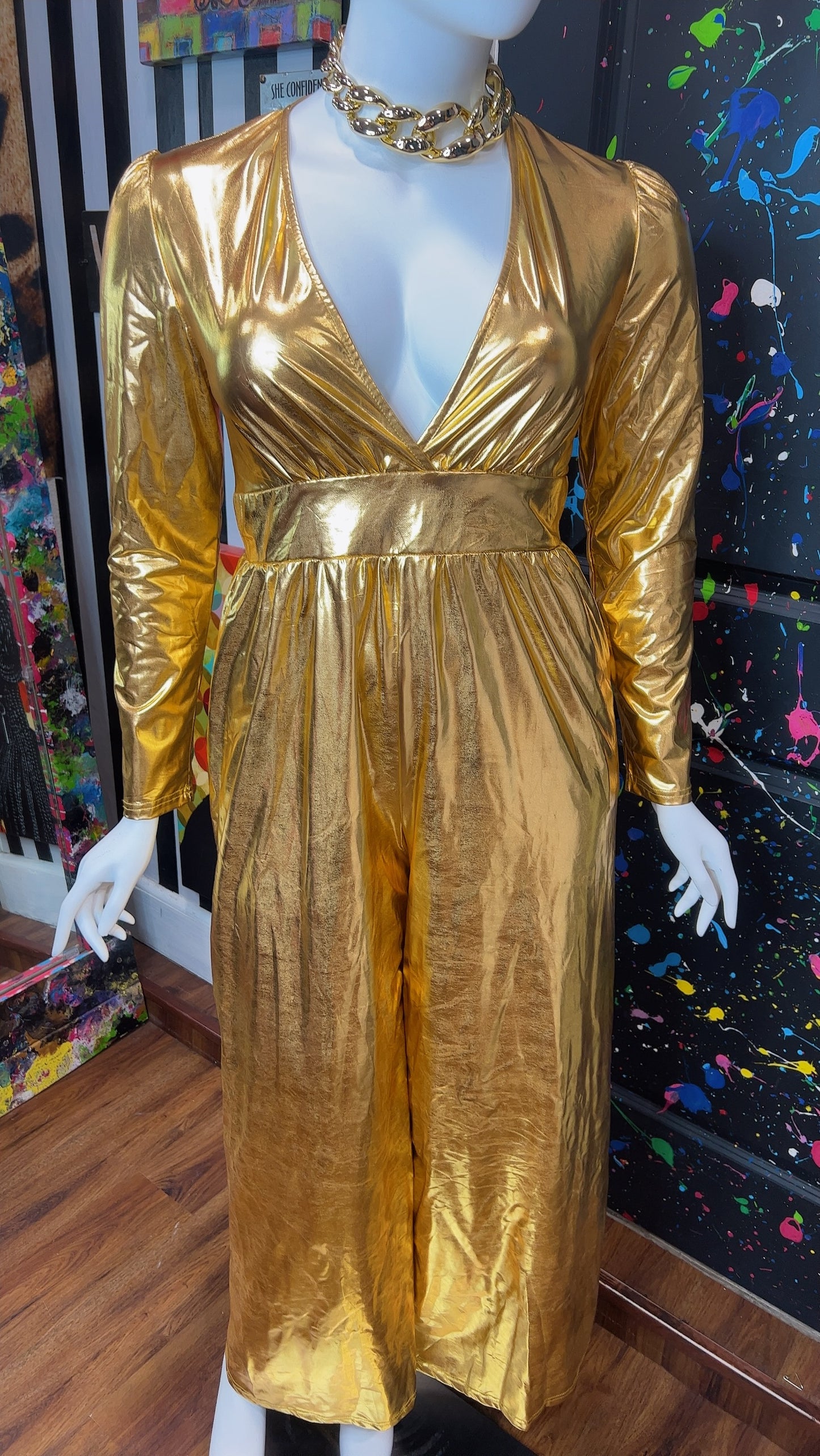 Metallic Gold Jumpsuit New W/Tags (14)