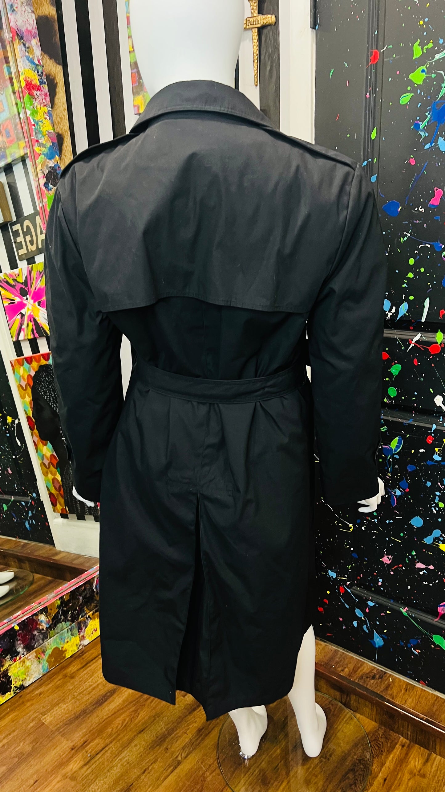 Vintage Black Trench Coat (22)