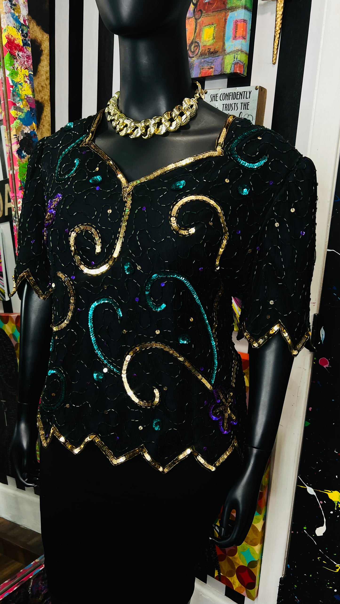 Vintage Sequin Blouse (24)