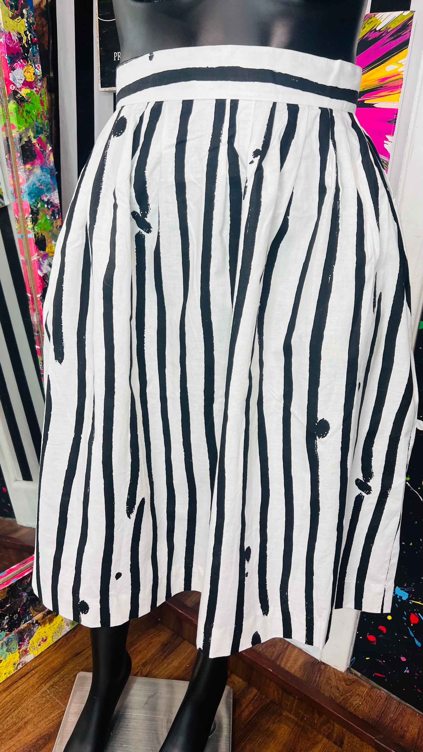 Vintage Striped & Dots Black & White Skirt (16)
