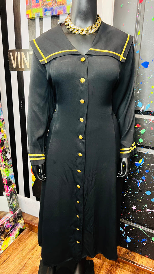 Vintage Black & Gold Sailor Dress (24)