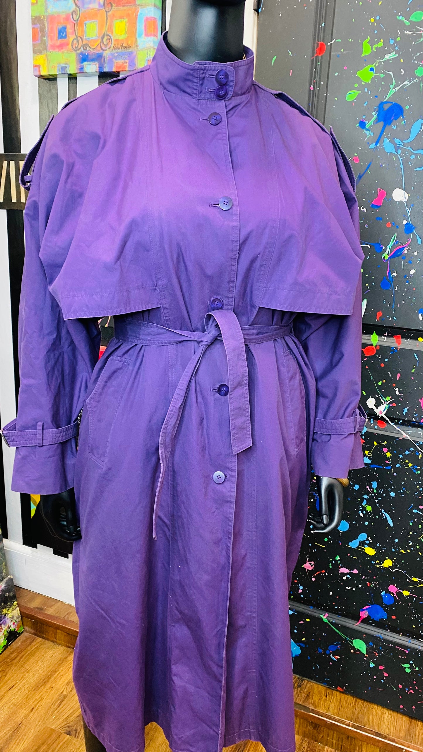 Vintage Purple Trench Coat (16)