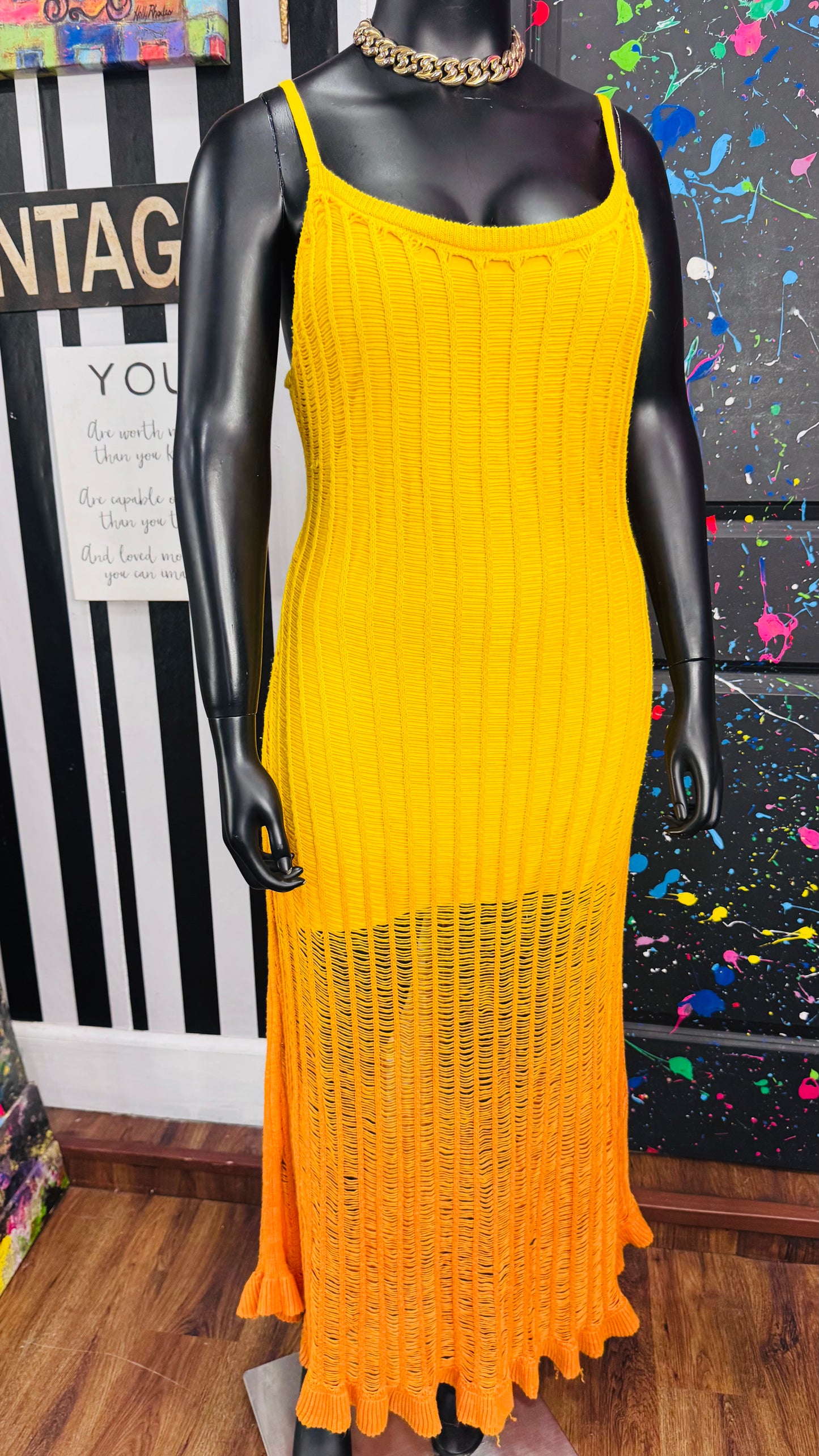 Vintage Inspired Ombré Knit Dress (18)