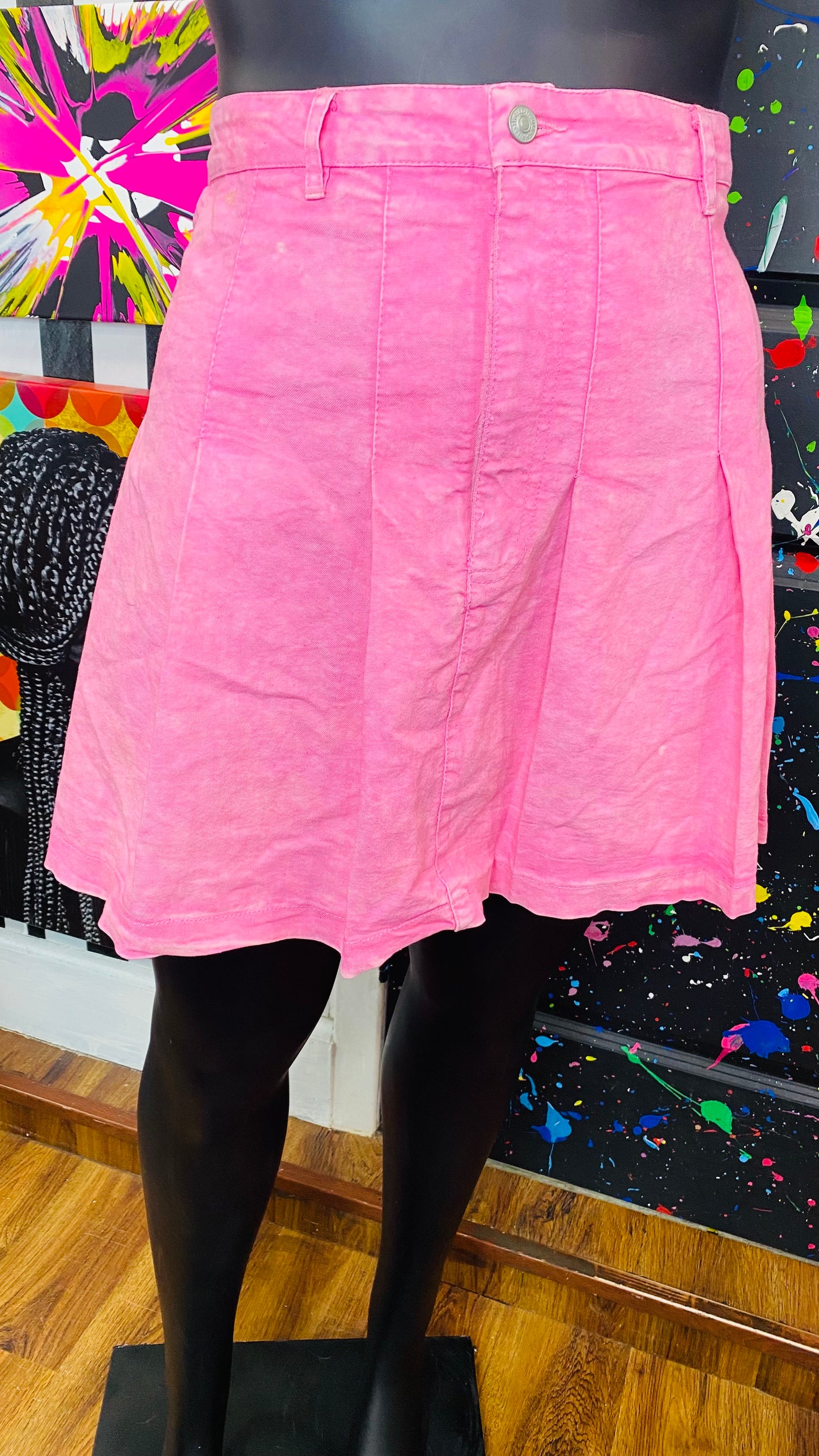 Denim Pink Pleated Skirt (22/24)