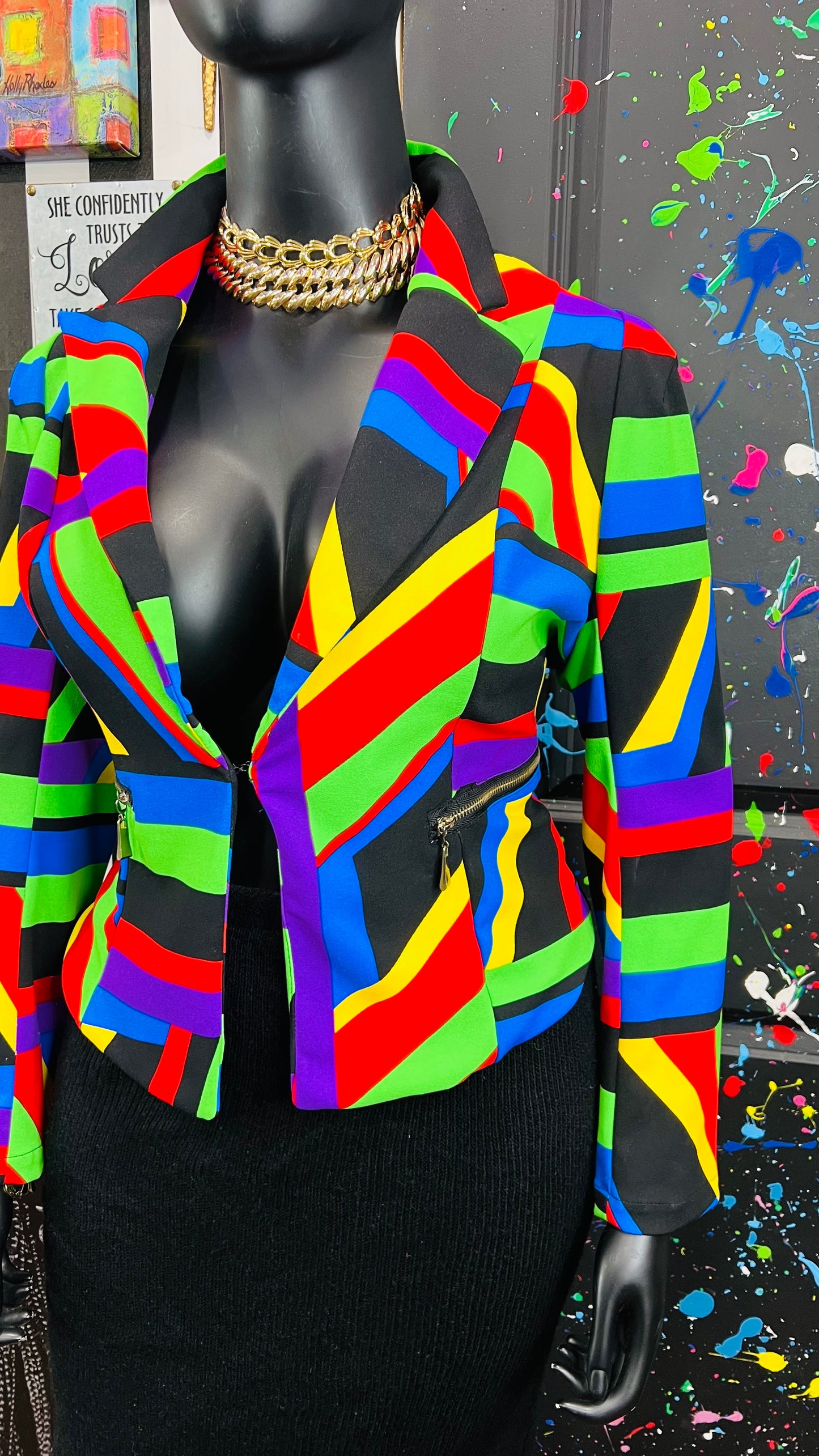 Colorful Cropped Blazer (16/18)