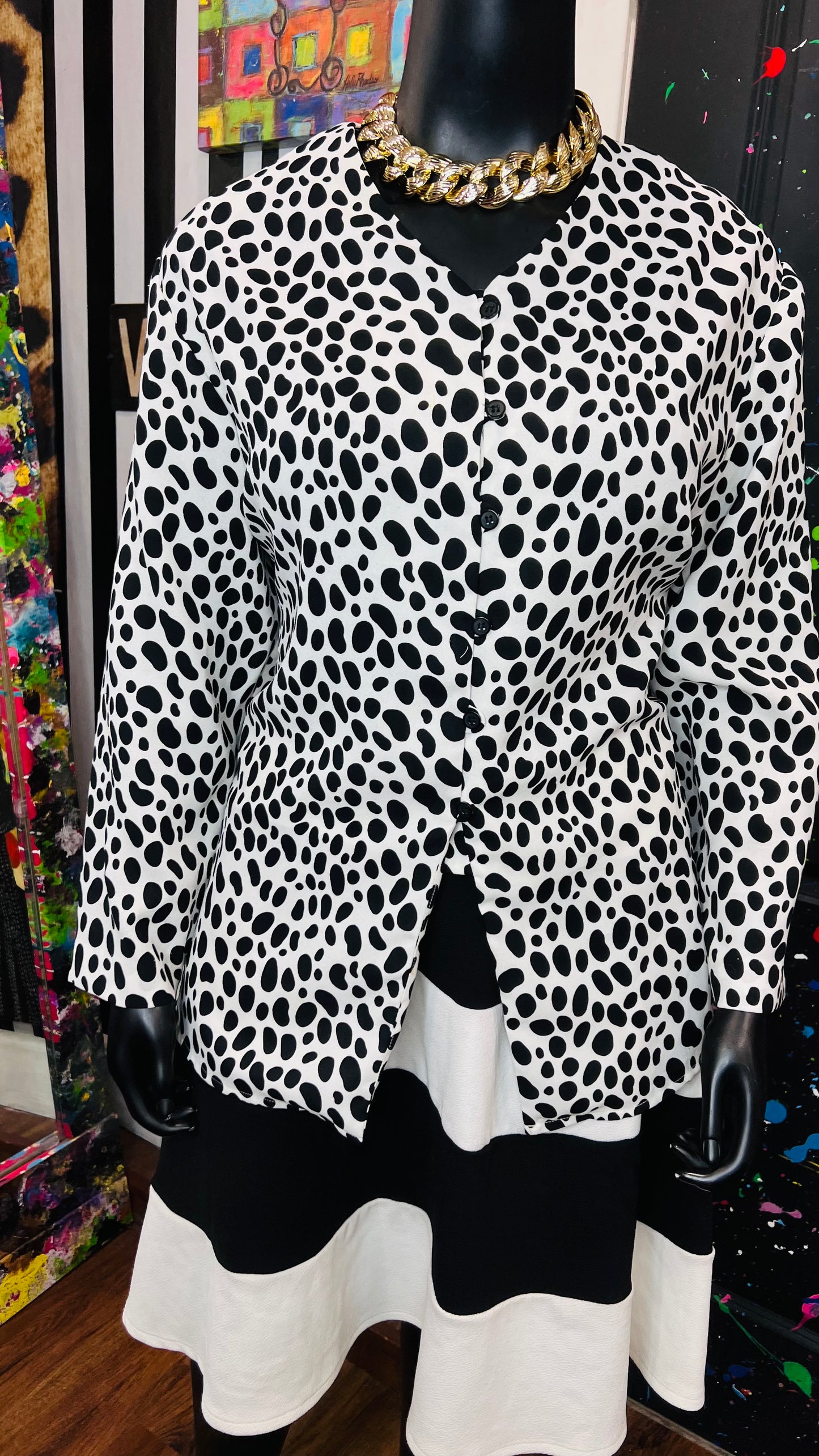 Black & White Animal Print Blouse (24)