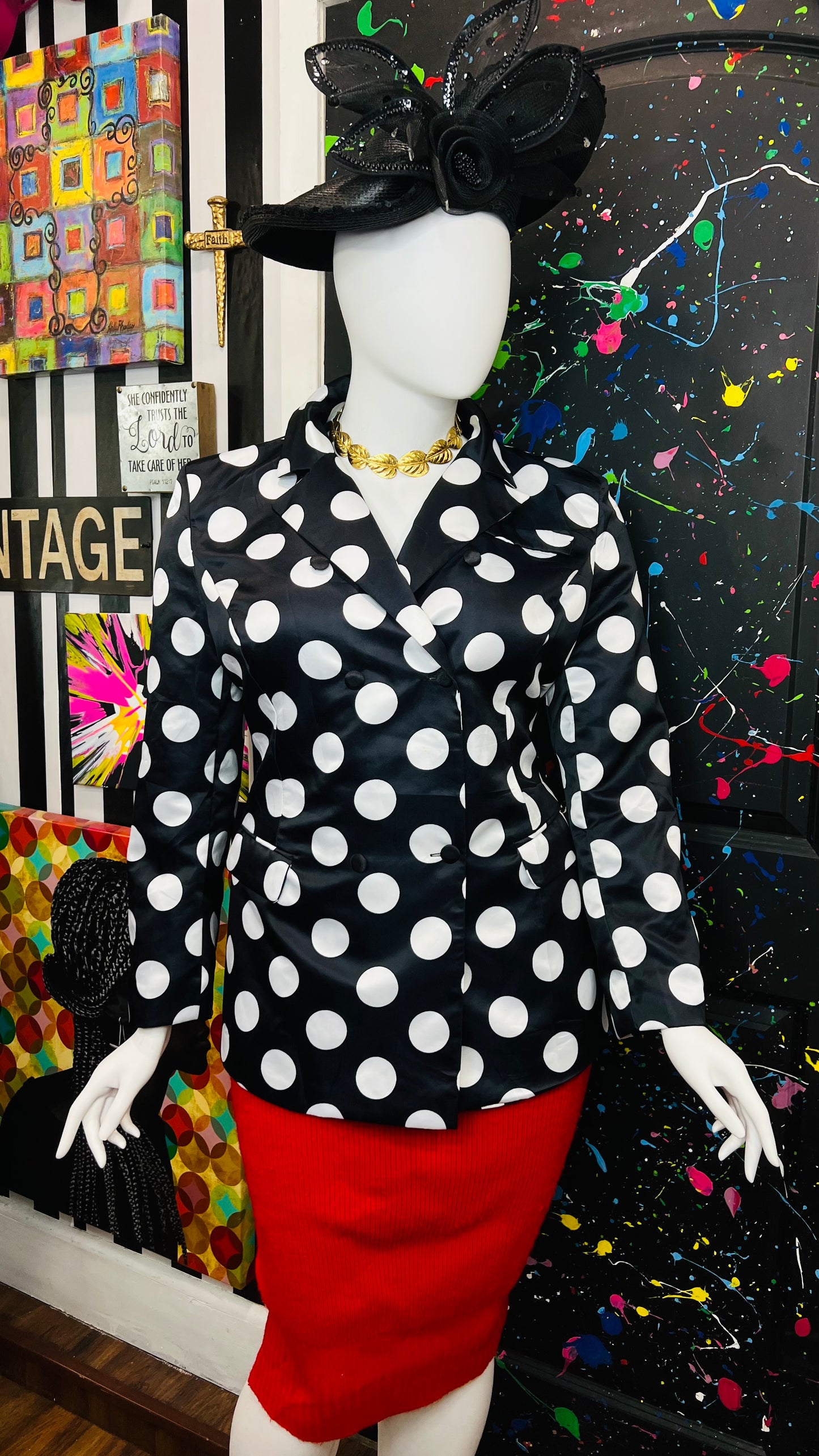 Polka Dot Double Breasted Blazer (18)