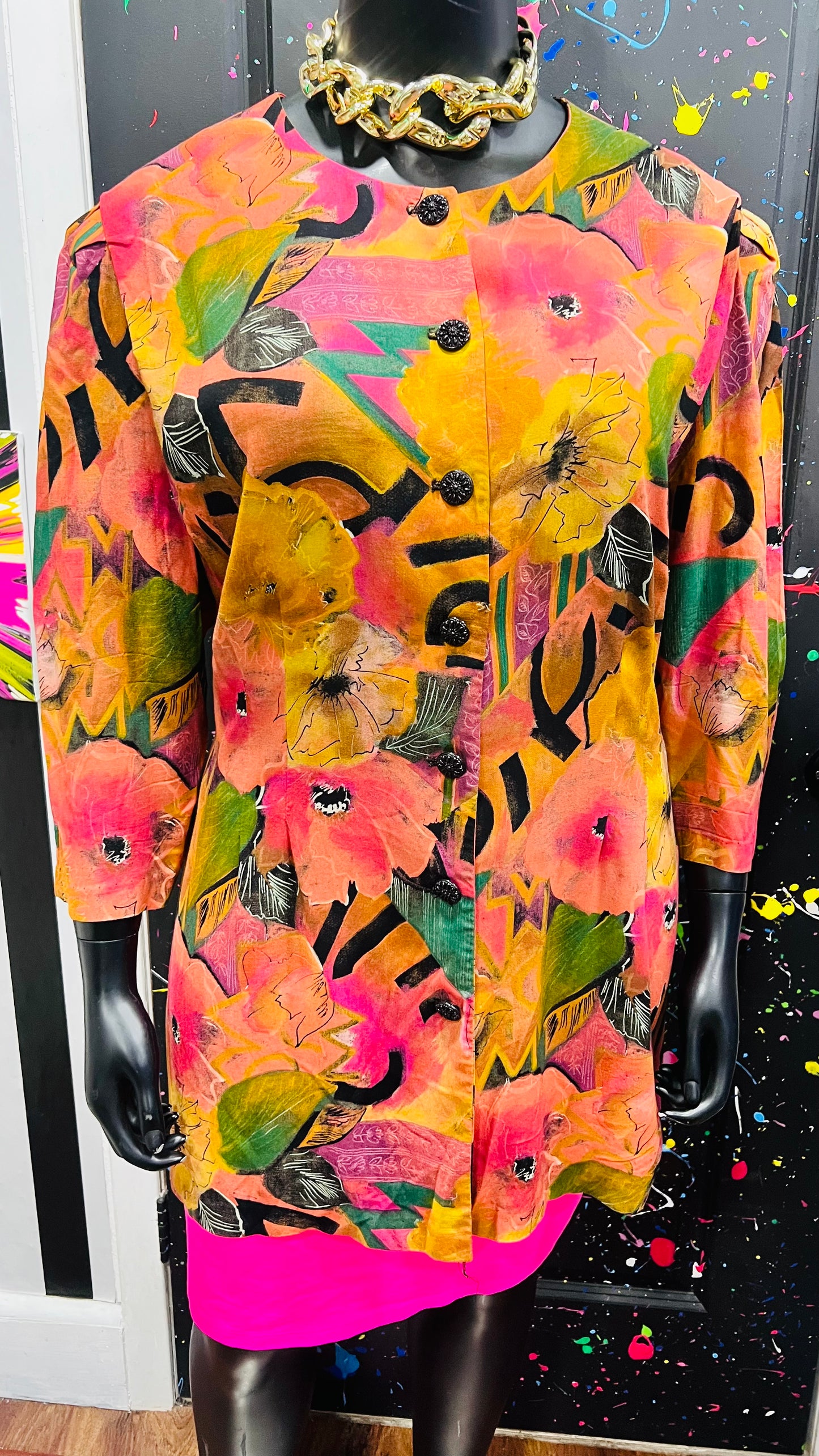 Vintage Rayon Jazzy Blouse (22W)