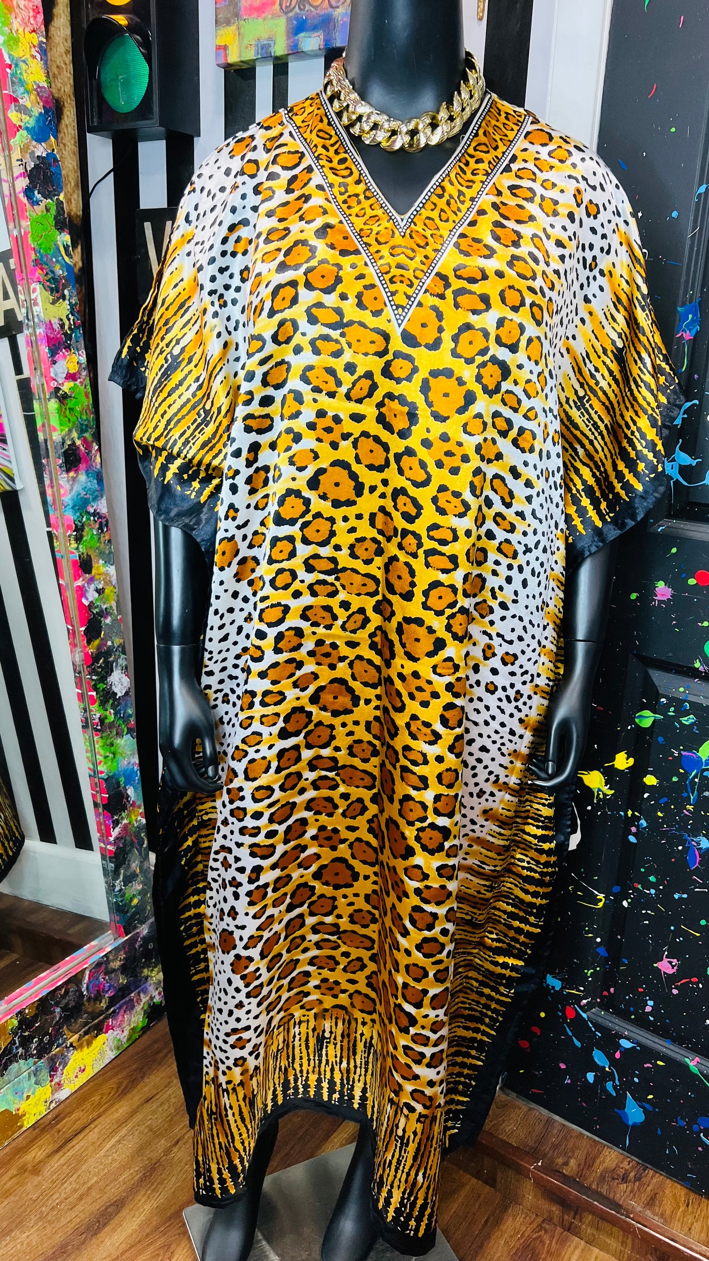 Vintage Animal Print Kaftan (OS)