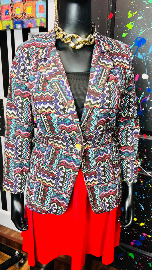 Vintage Tribal Print Blazer (14)