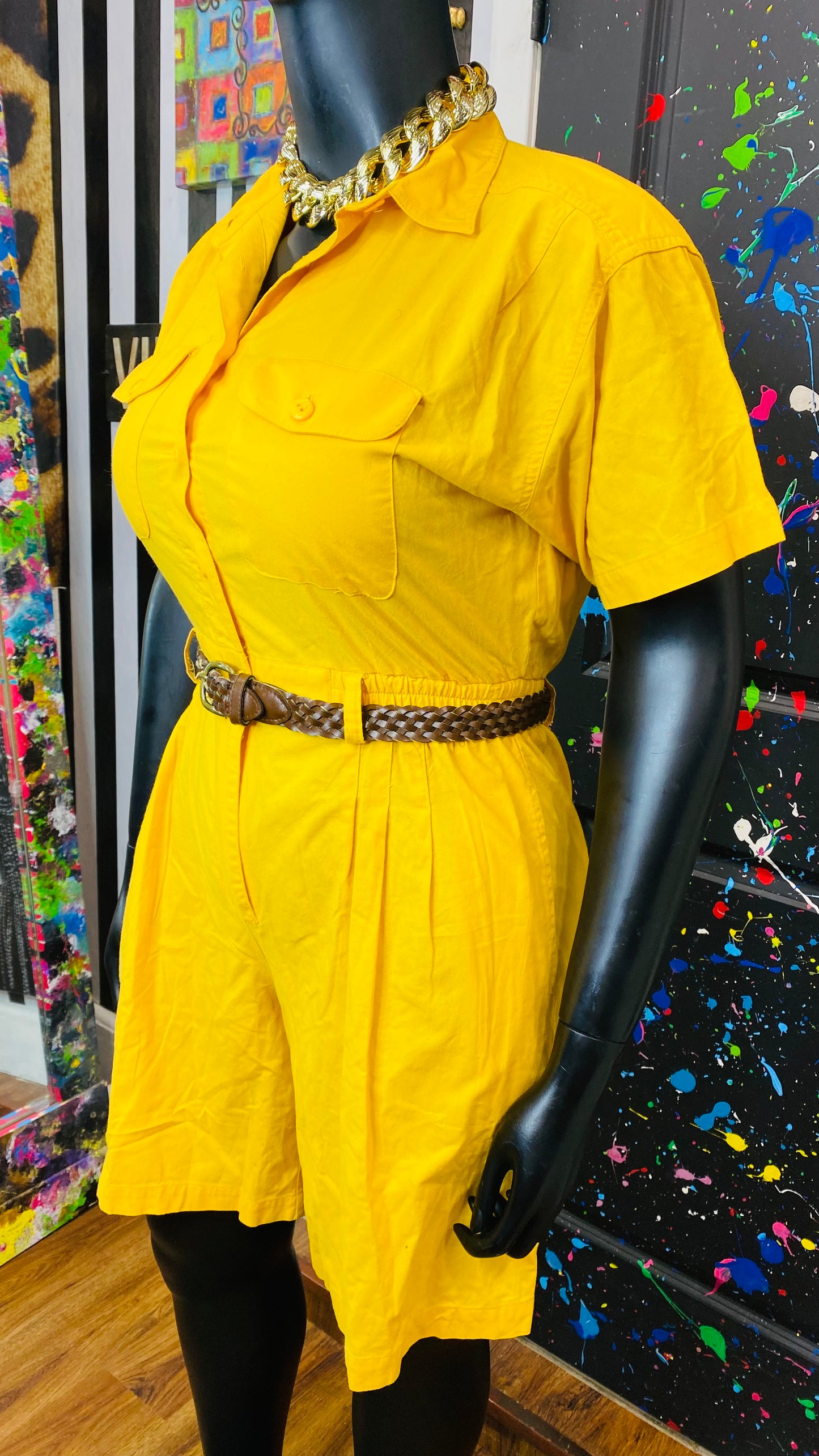 Vintage Yellow 100% Cotton (No Stretch) - (12/14)