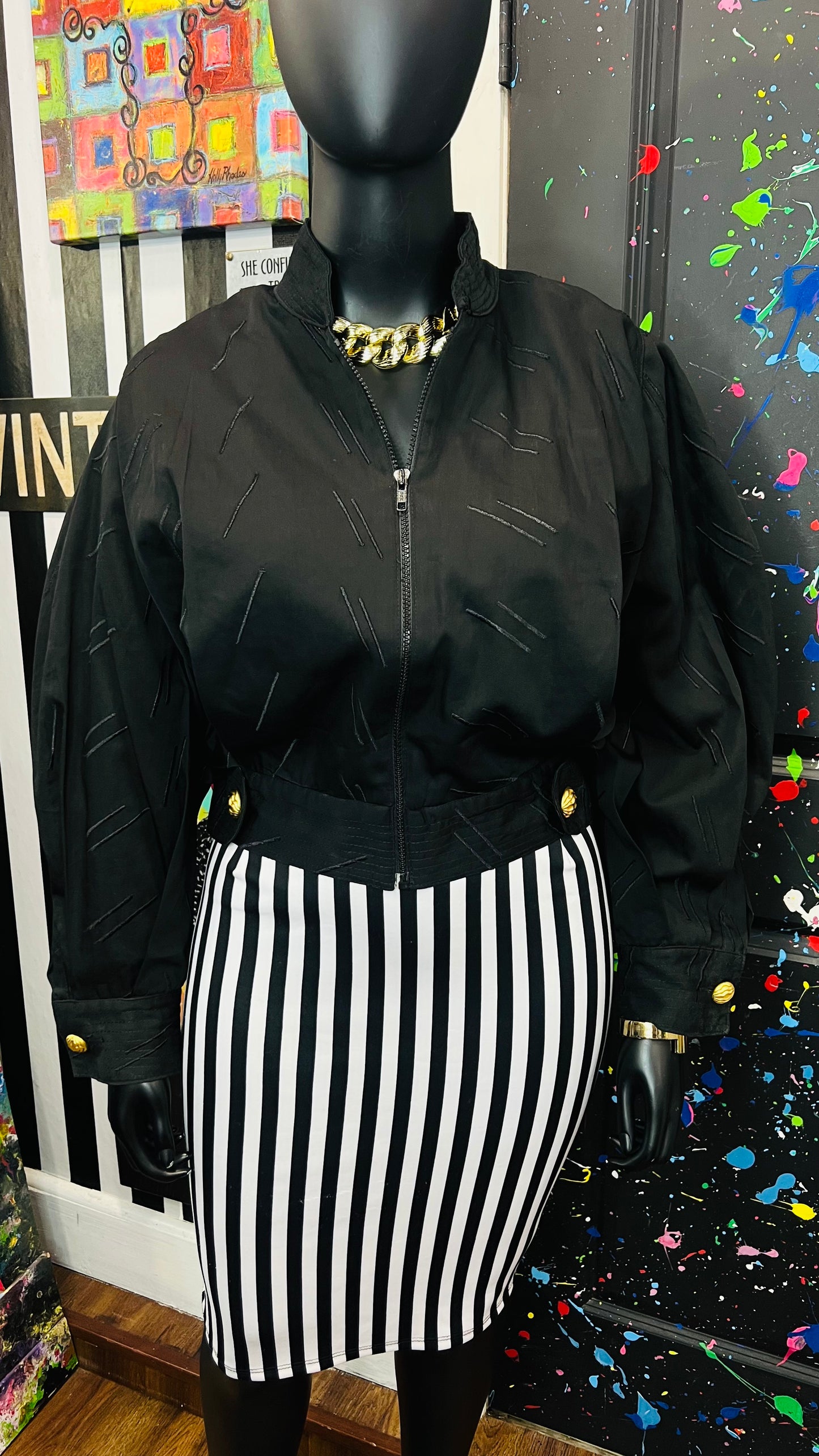 Vintage Gene Ewing Cropped Batwing Jacket (14)