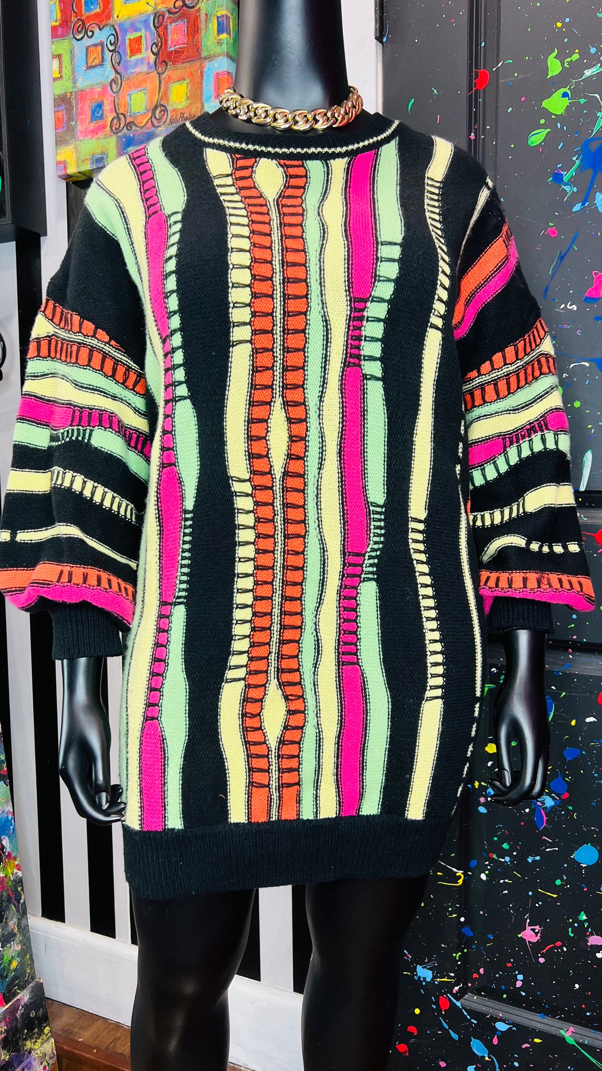 Vintage Inspired Coogi Style Knit Sweater Dress (22)