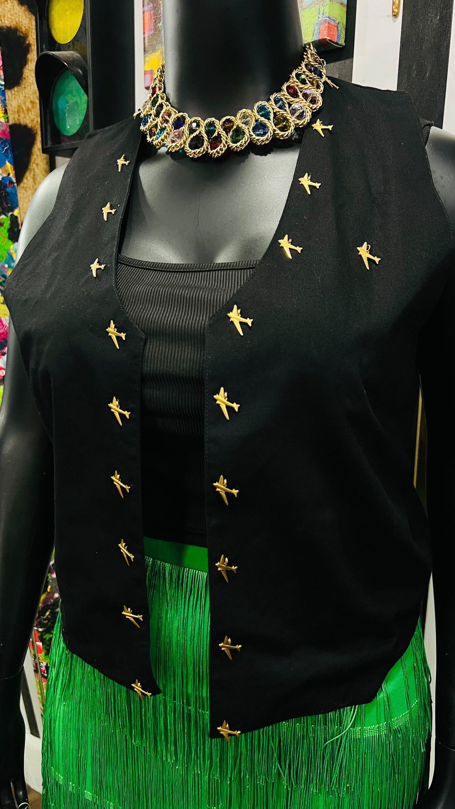 Vintage Gold Airplane Vest (14)
