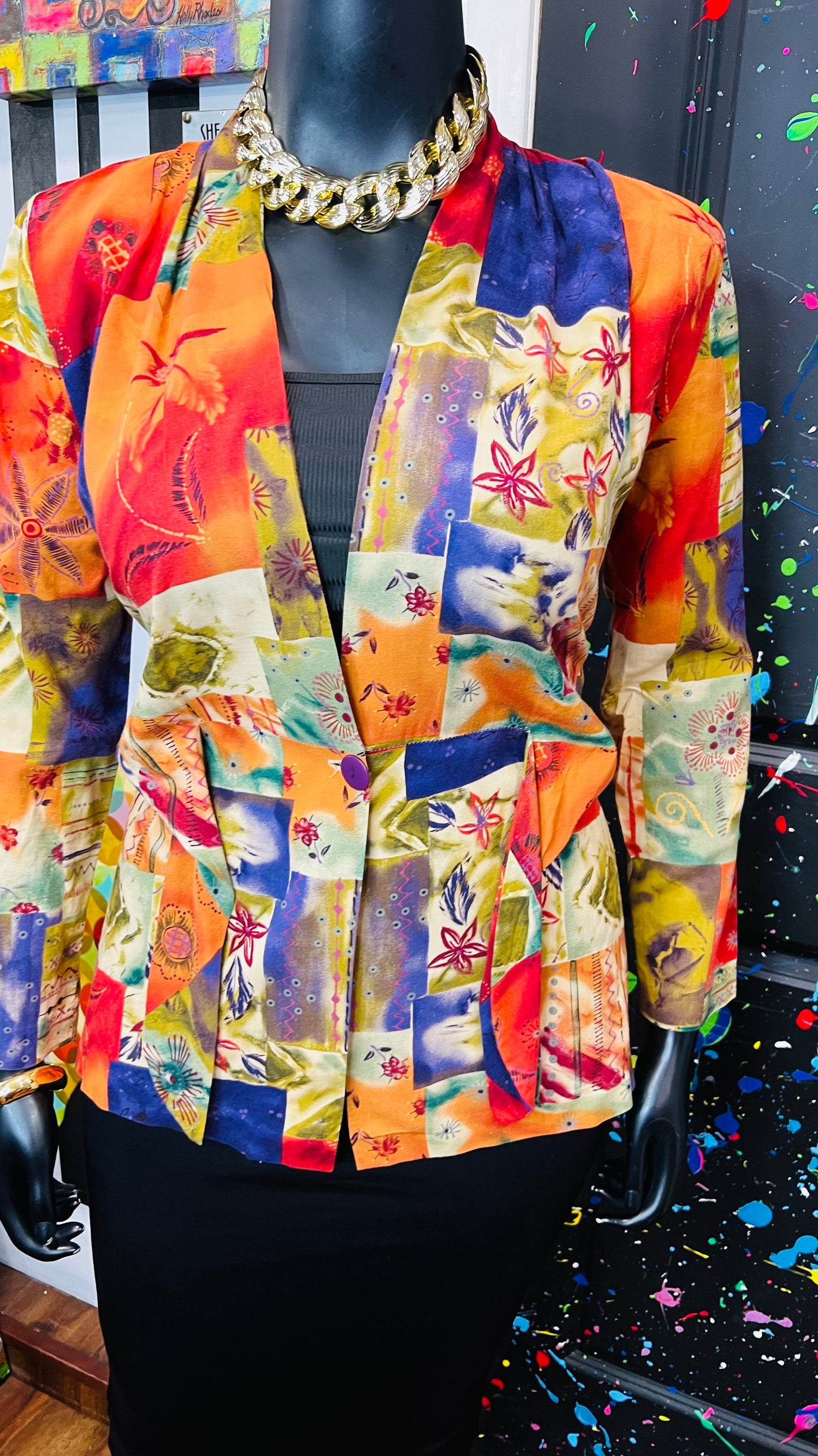 Vintage Rayon Abstact 90’s Blazer (12)