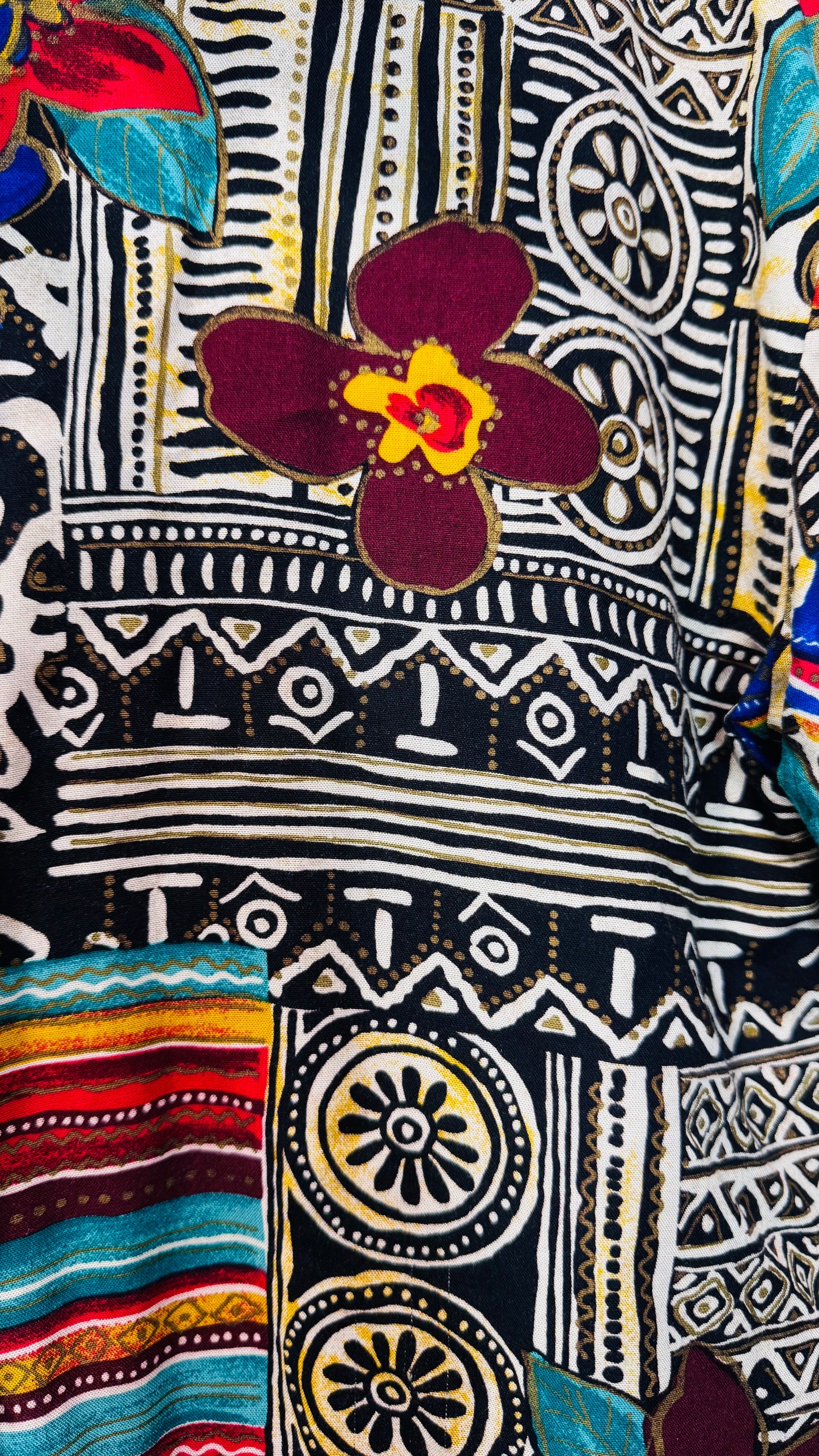 Vintage Rayon Abstract Print Blouse (12)