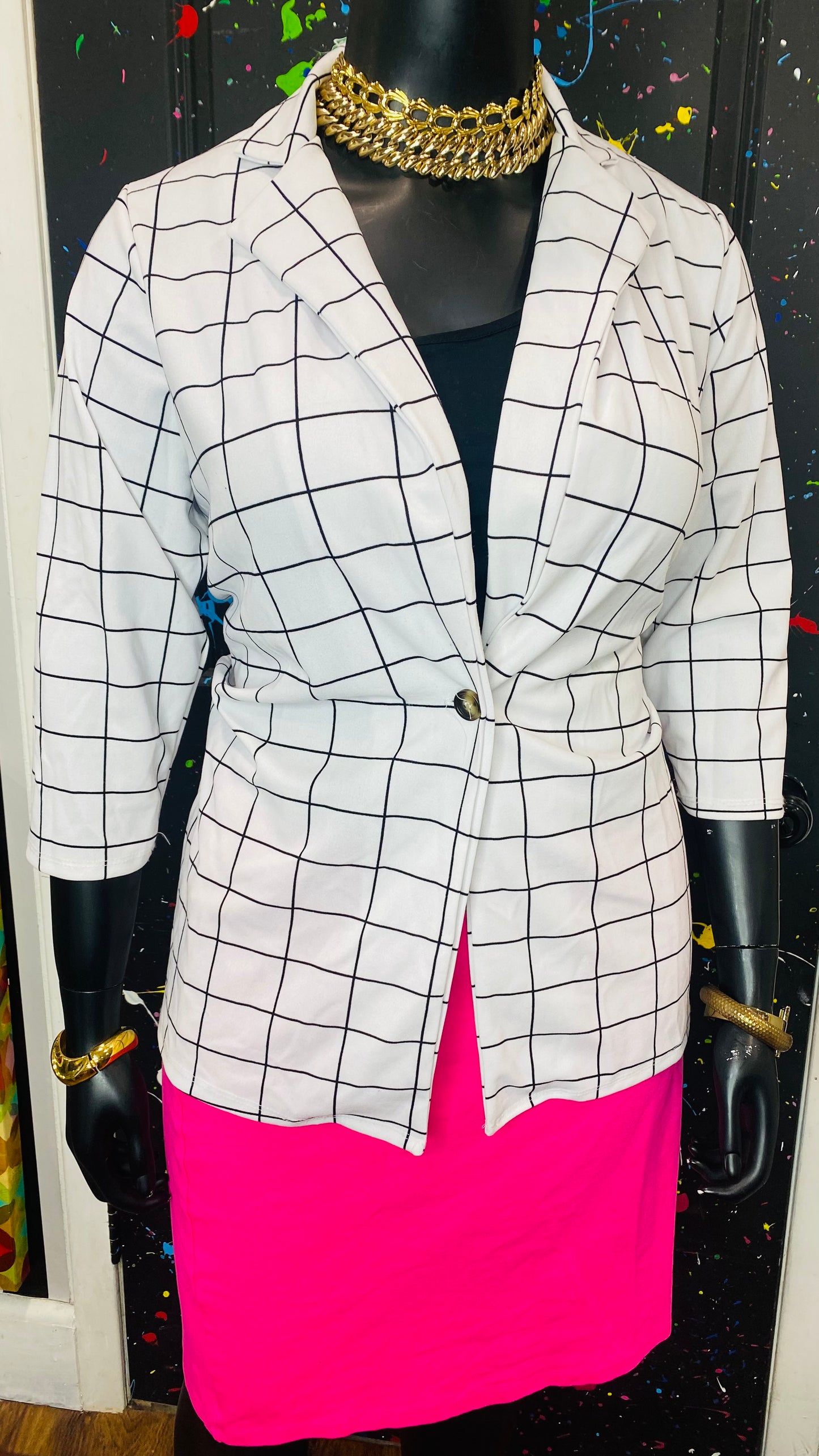 Striped Black & White Blazer (18)