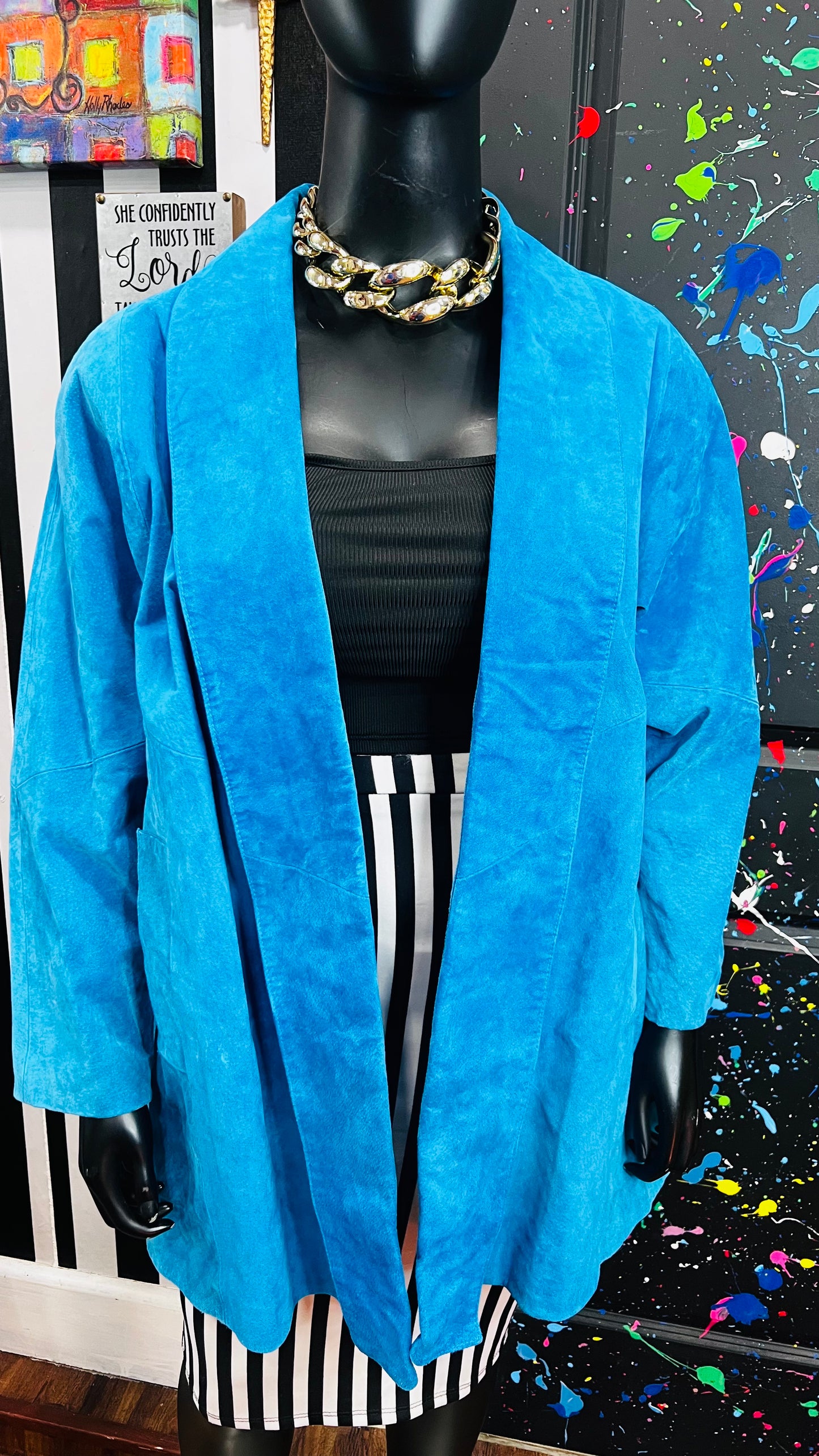 Vintage Genuine Suede Leather Swing Coat (OS)