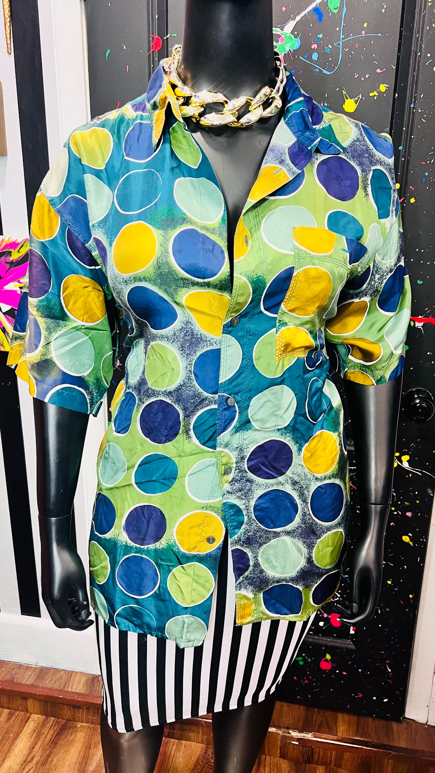 Vintage 100% Silk Circle Blouse (18)