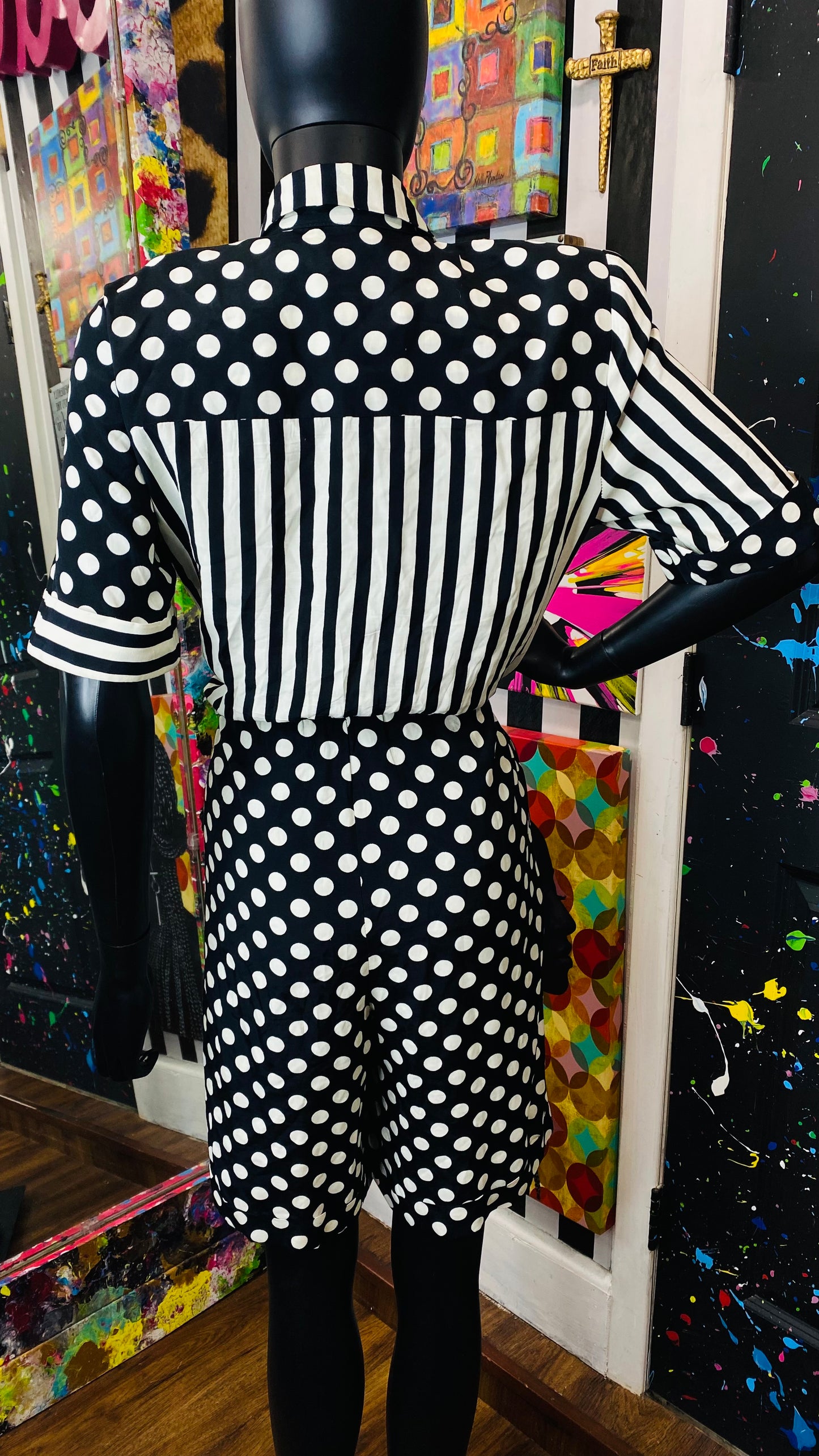 Vintage Black & White Romper (10/12)