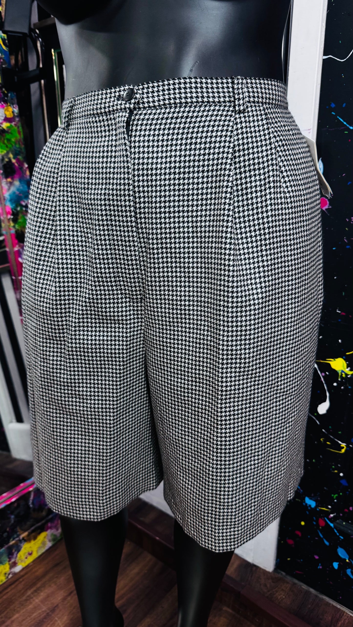 Vintage Wool Houndstooth Shorts (16) New w/ Tags Deadstock