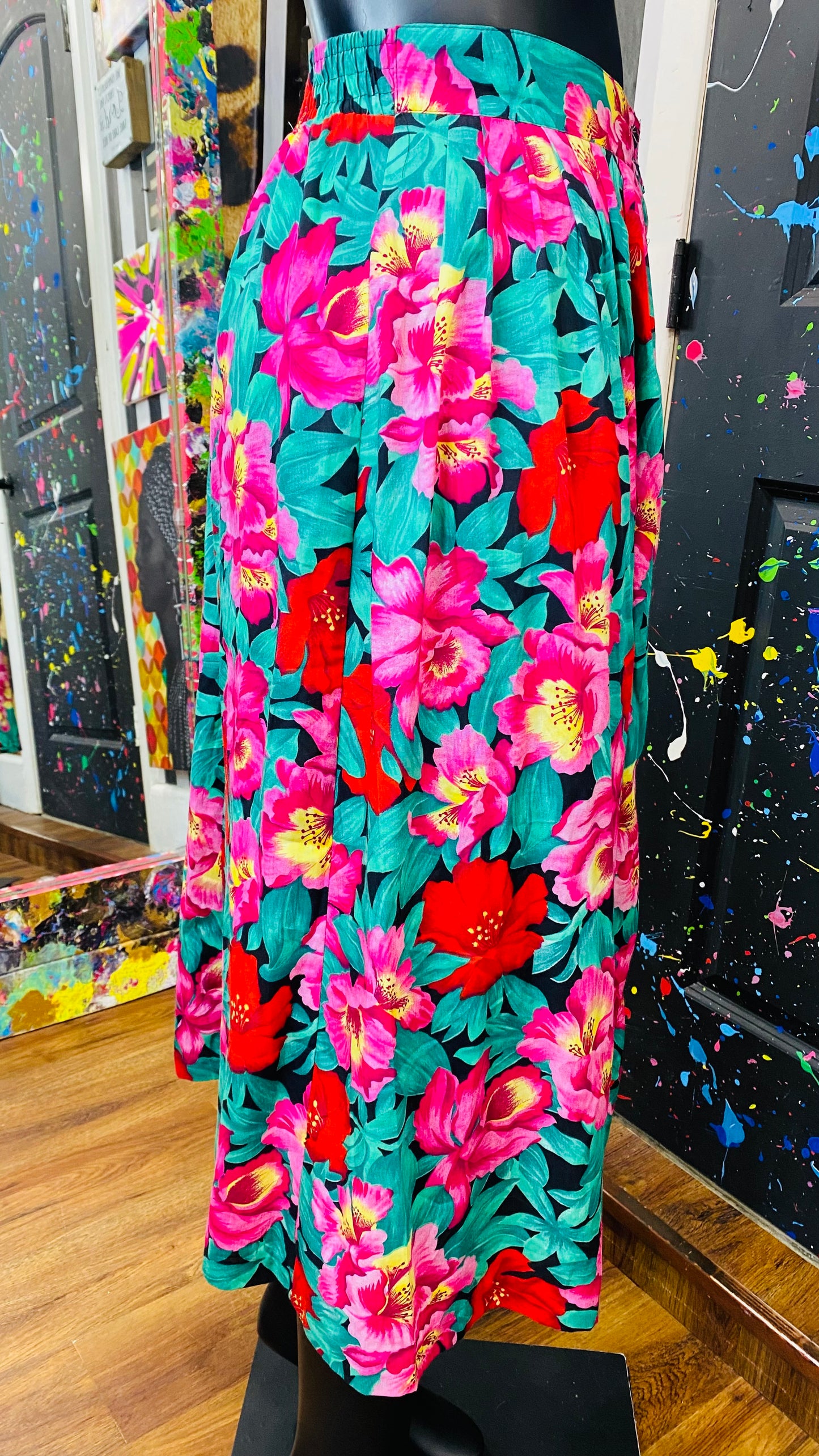 Vintage Floral Tropical Skirt (18W)