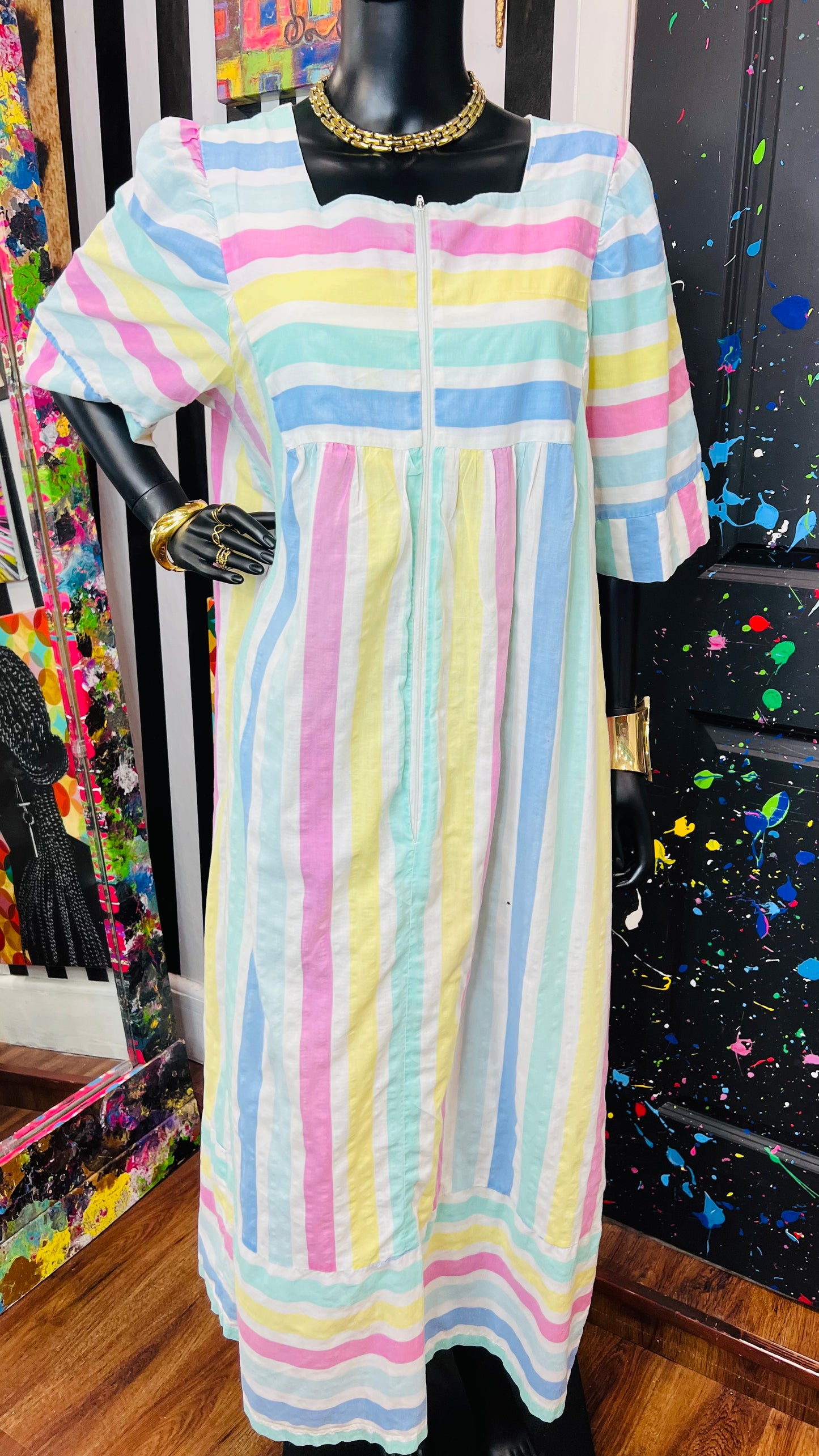 Vintage Striped Night Gown (16)