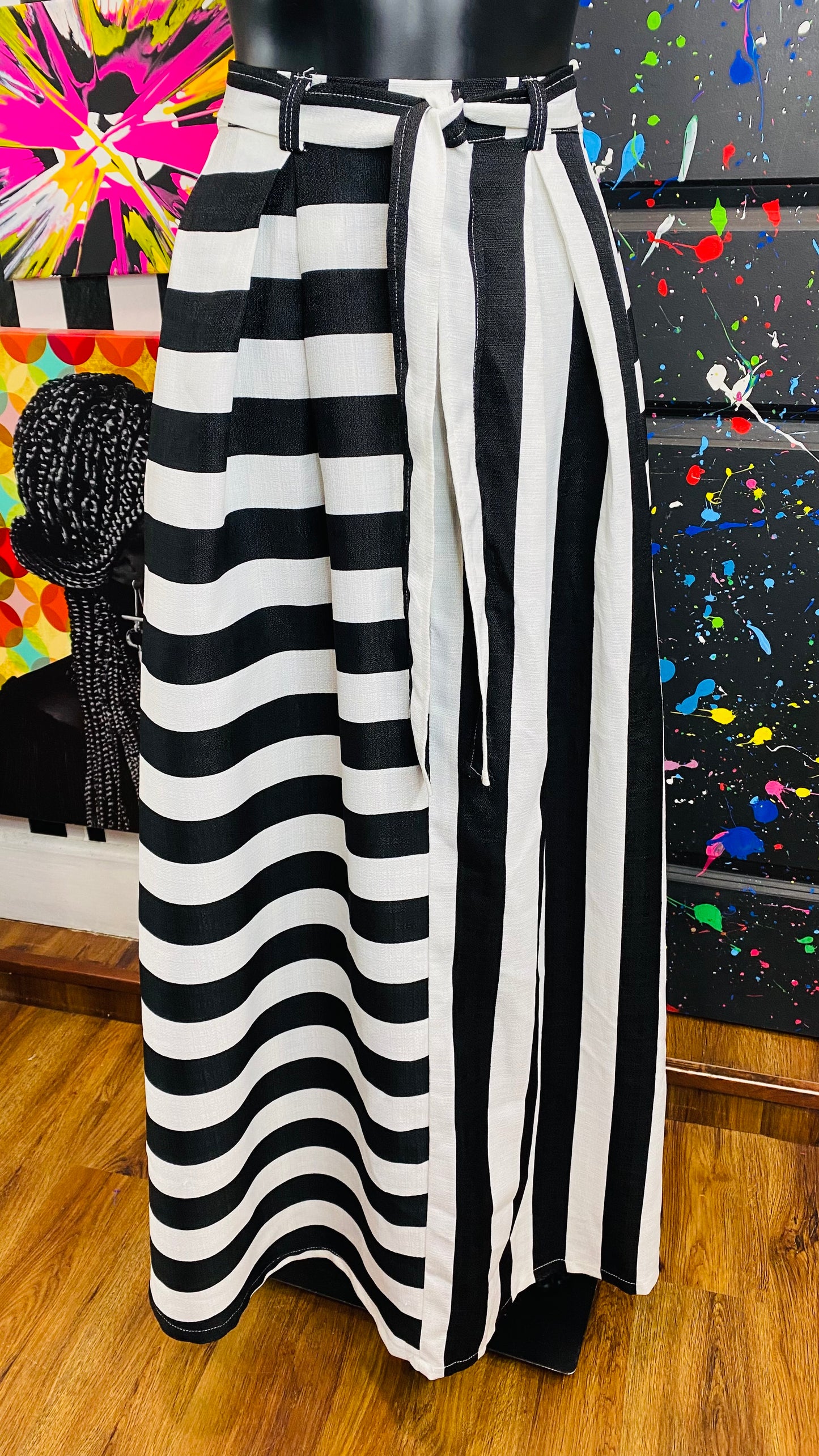 Black & White Striped Skirt (14)