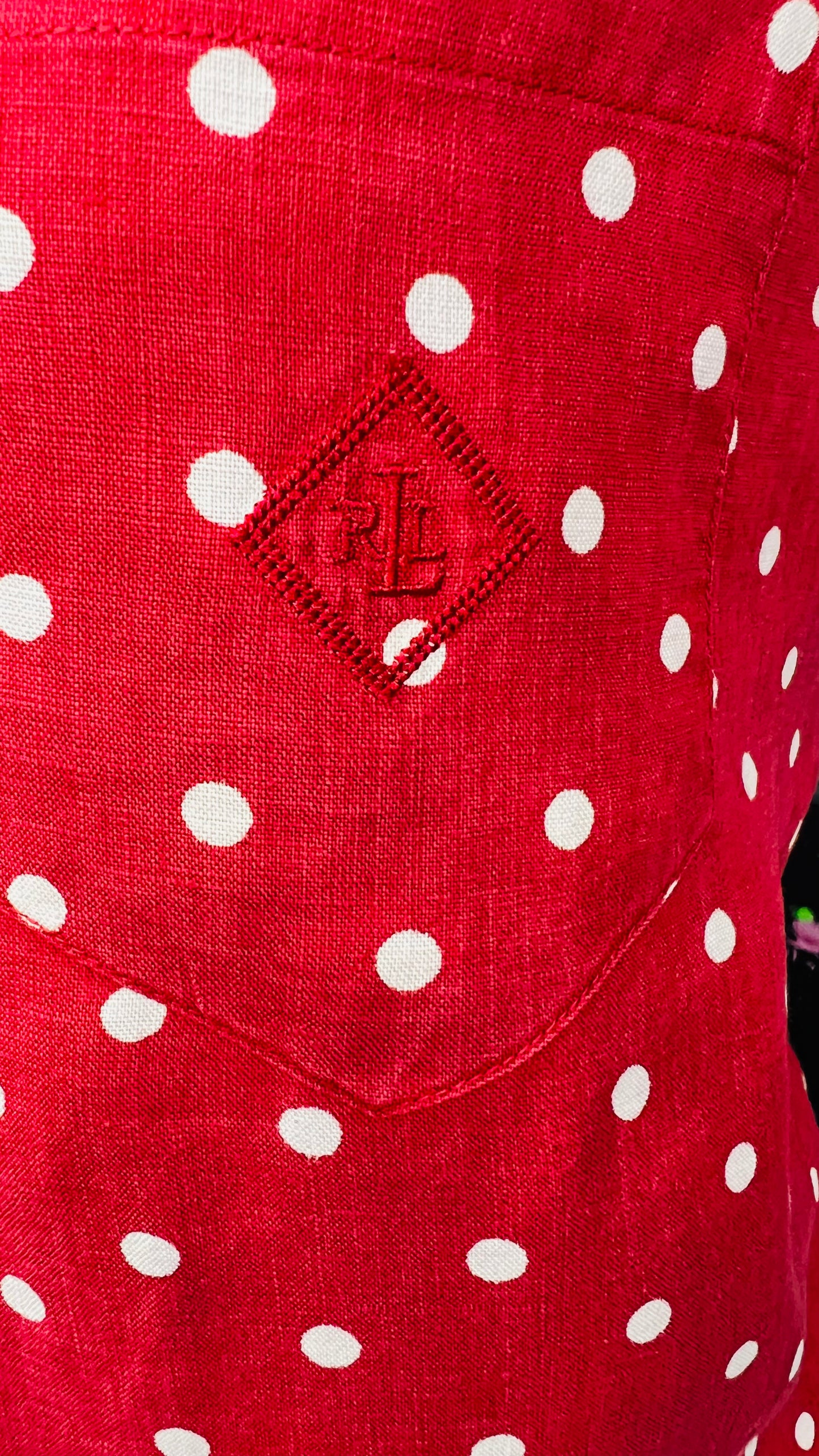 Vintage Ralph Lauren Red & Black Polka Dot Blouse