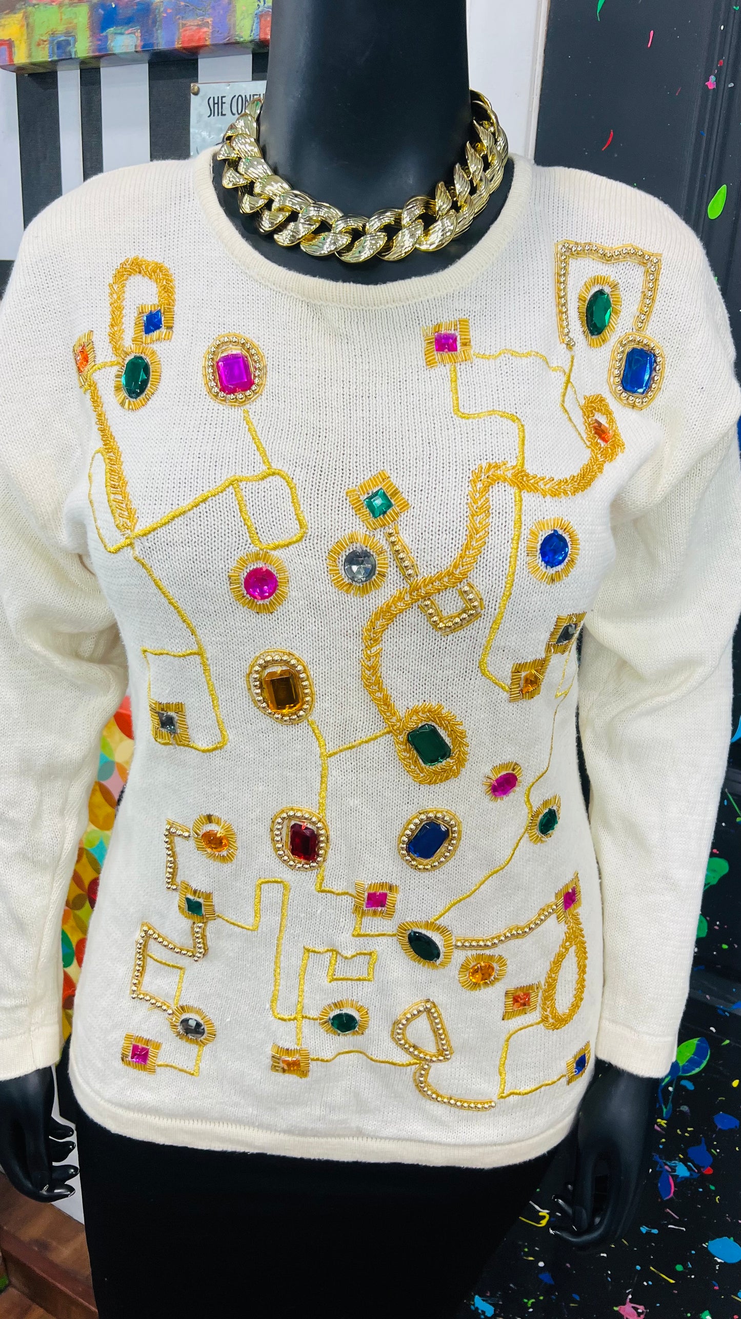 Vintage Jeweled Sweater (16/18)