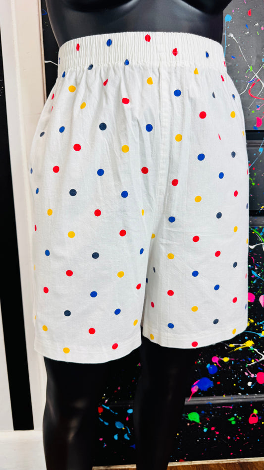 Vintage Color Block Polka Dot Shorts (20/22)