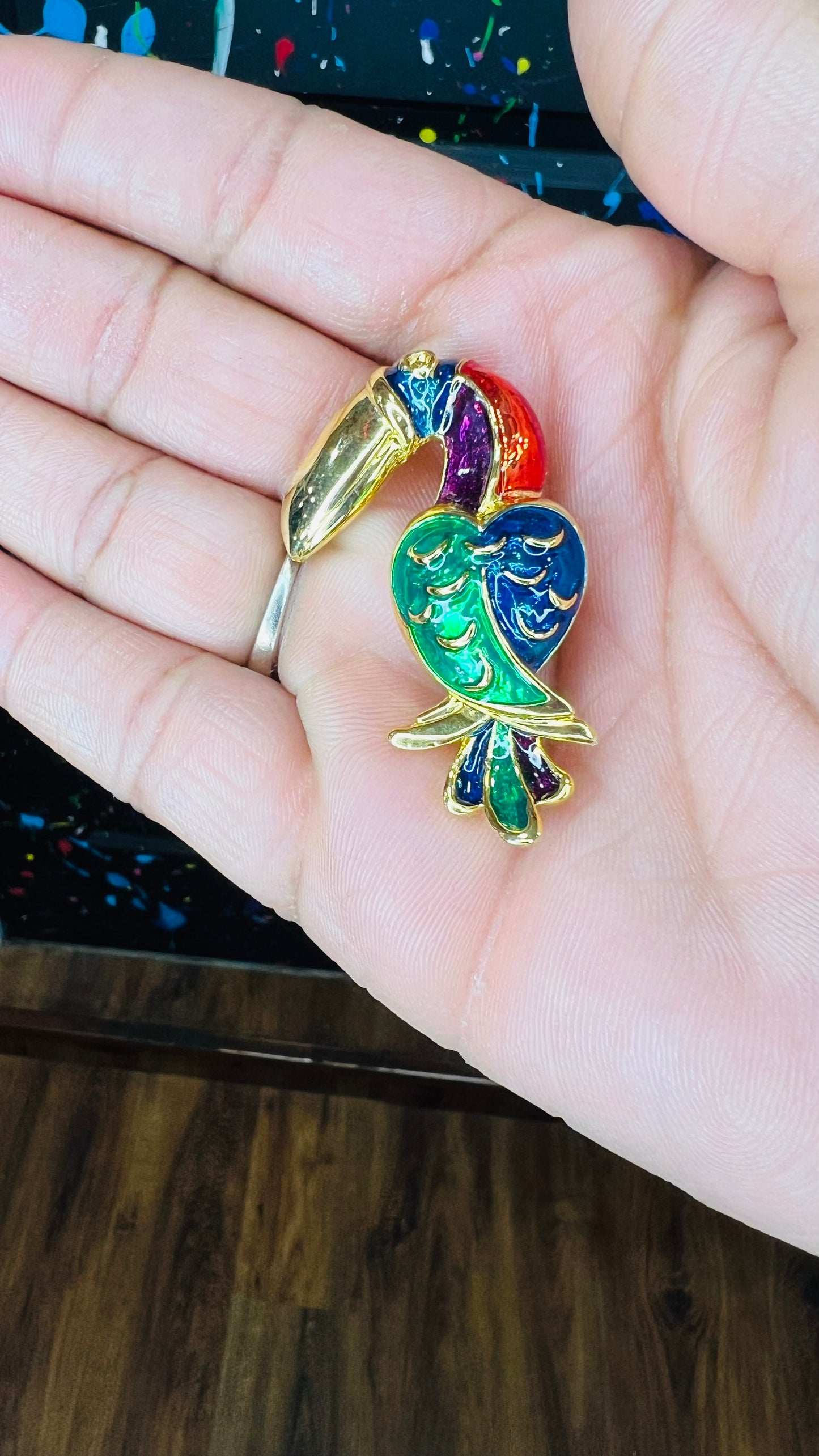 Vintage Peacock Brooch Pin