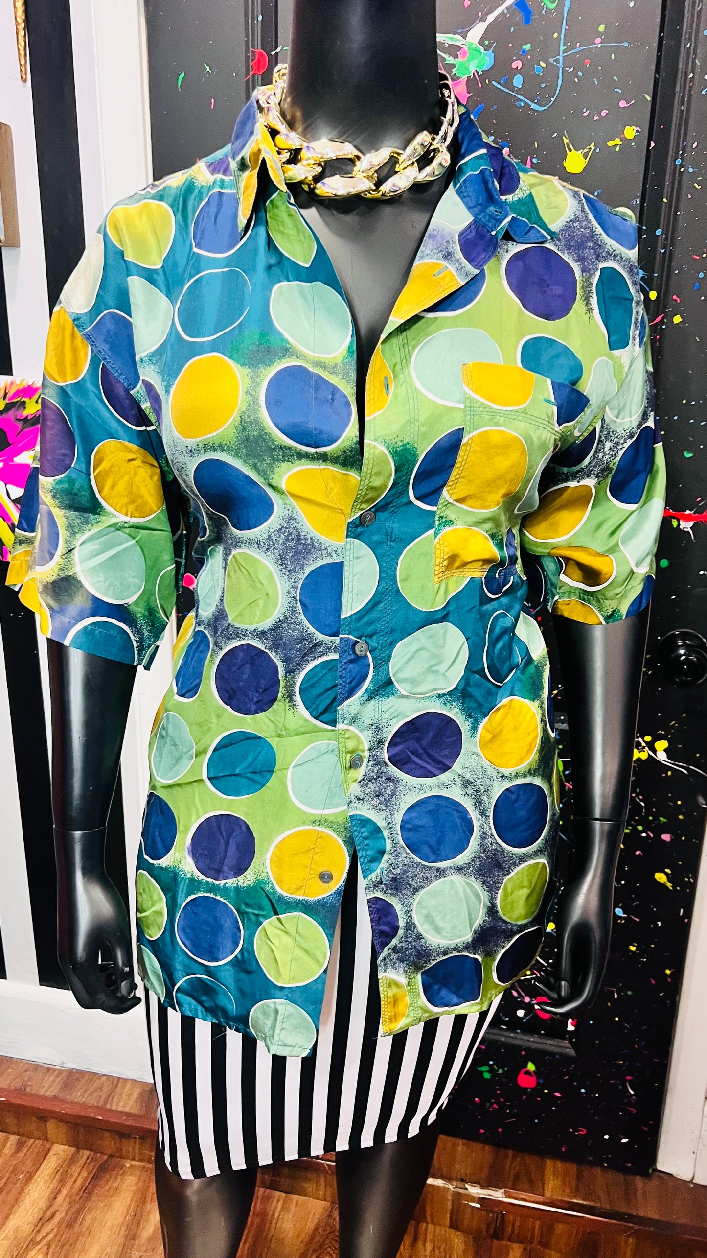 Vintage 100% Silk Circle Blouse (18)