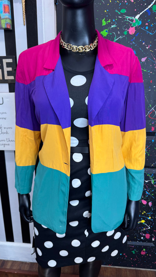 Vintage Color Block Blazer (14/16) *KC