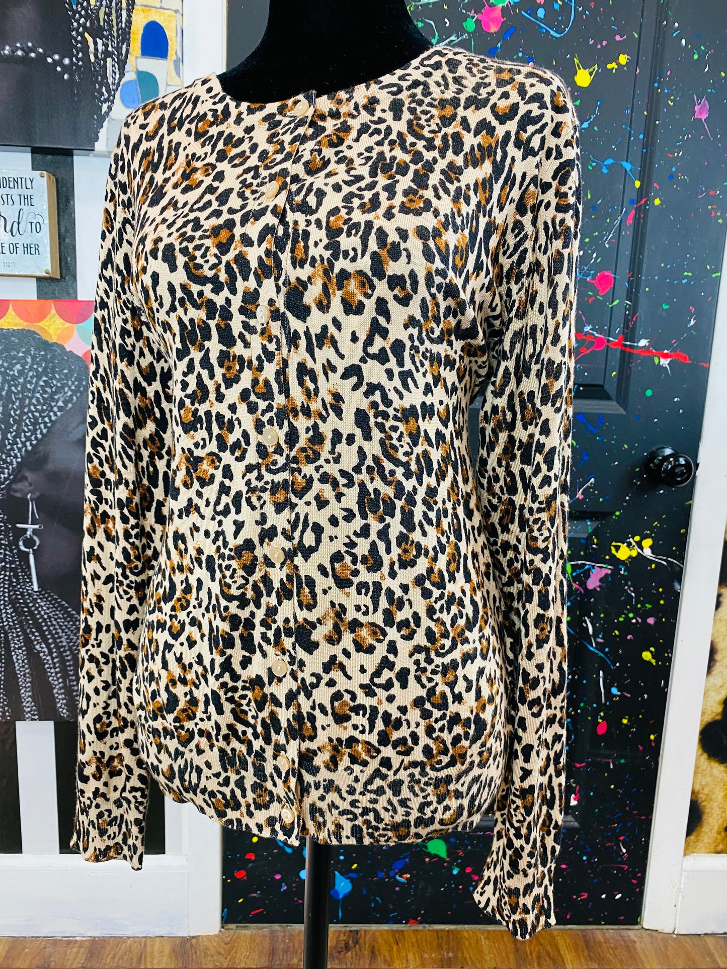 Vintage Animal Print Lightweight Sweater