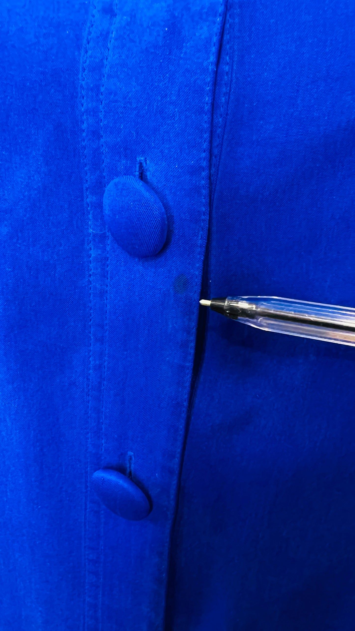 Vintage 100% Silk Cobalt Blue Dress (18)