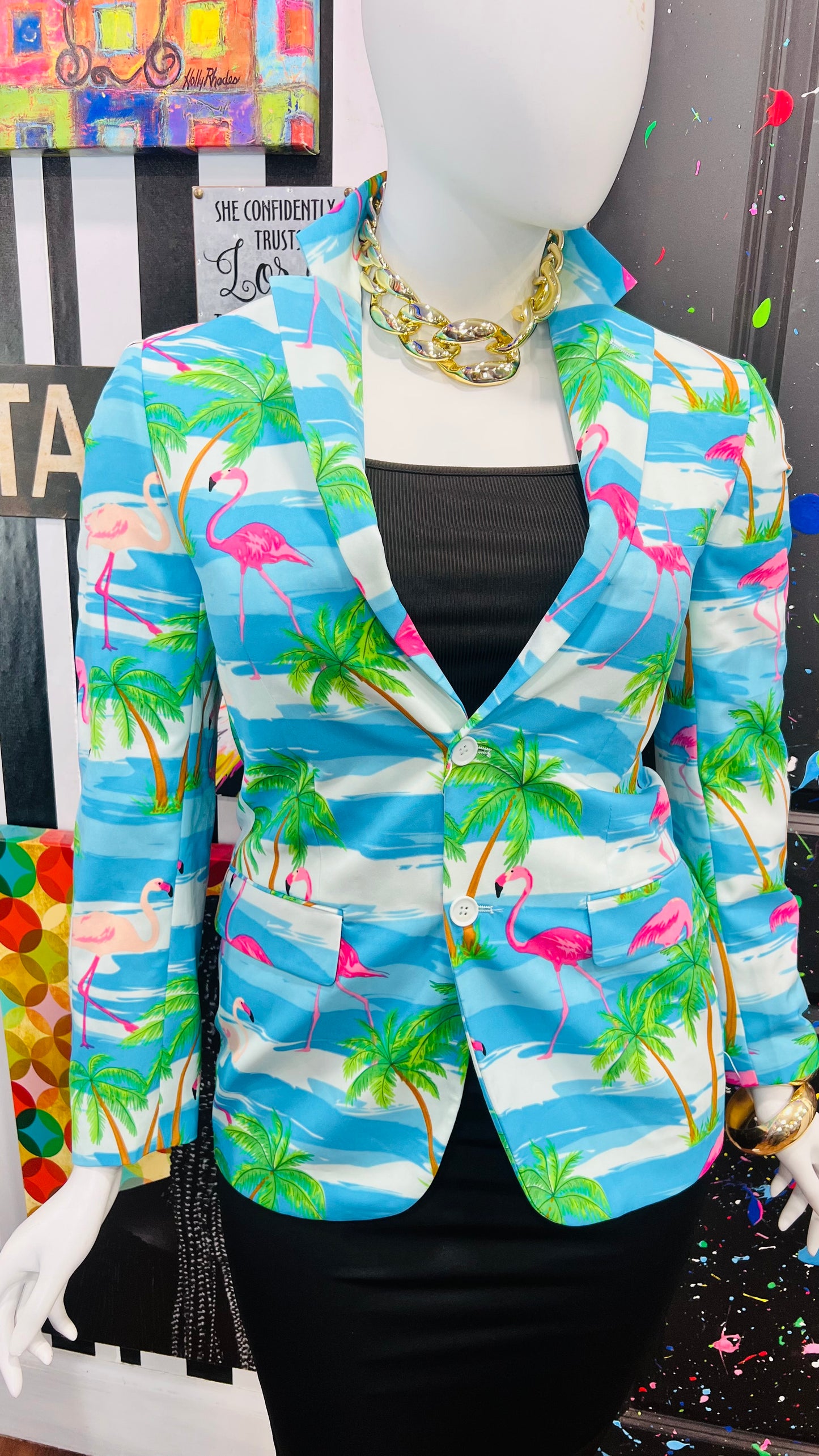Tropical Flamingo Blazer (12)