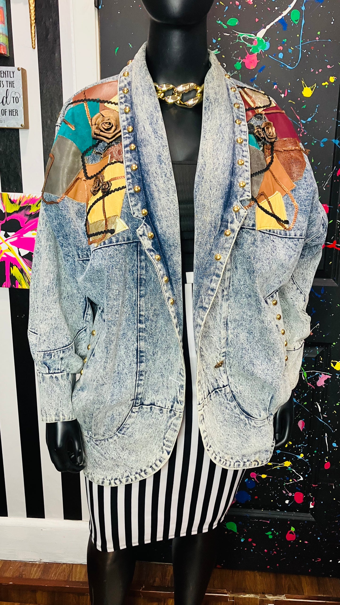 Vintage Studded Denim Coat (20)
