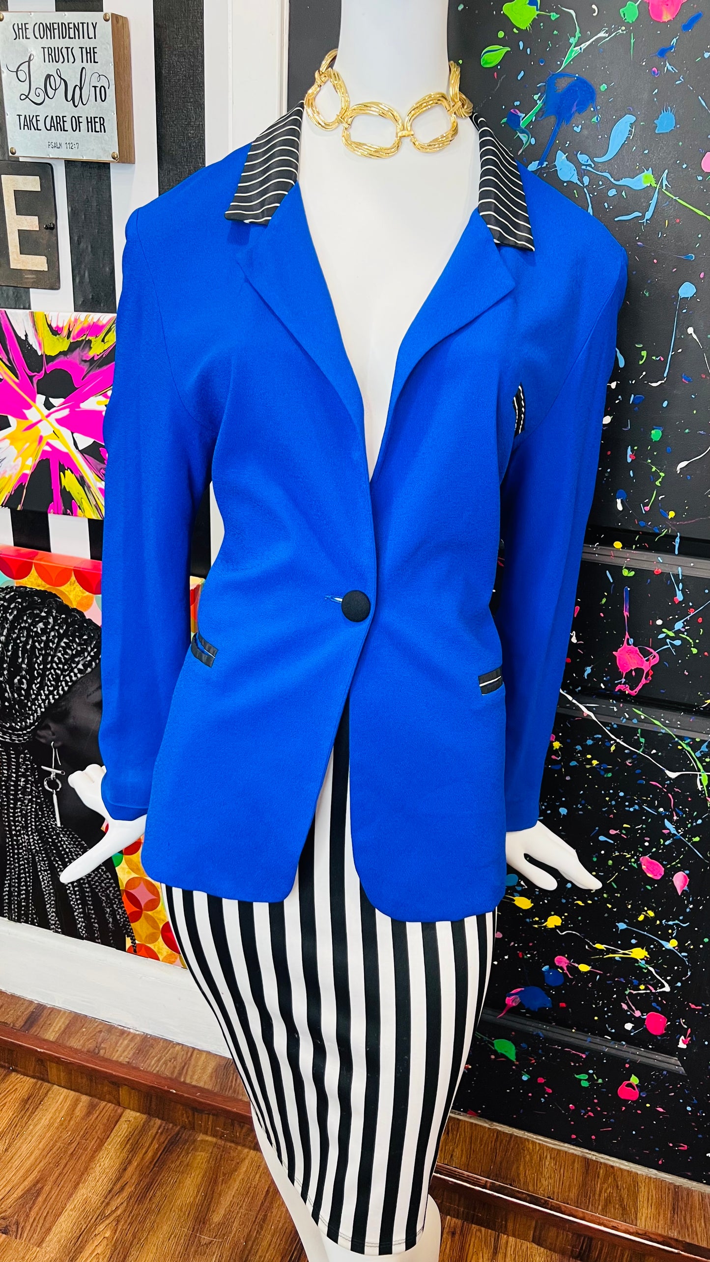 Vintage Blue Piano Blazer (14)