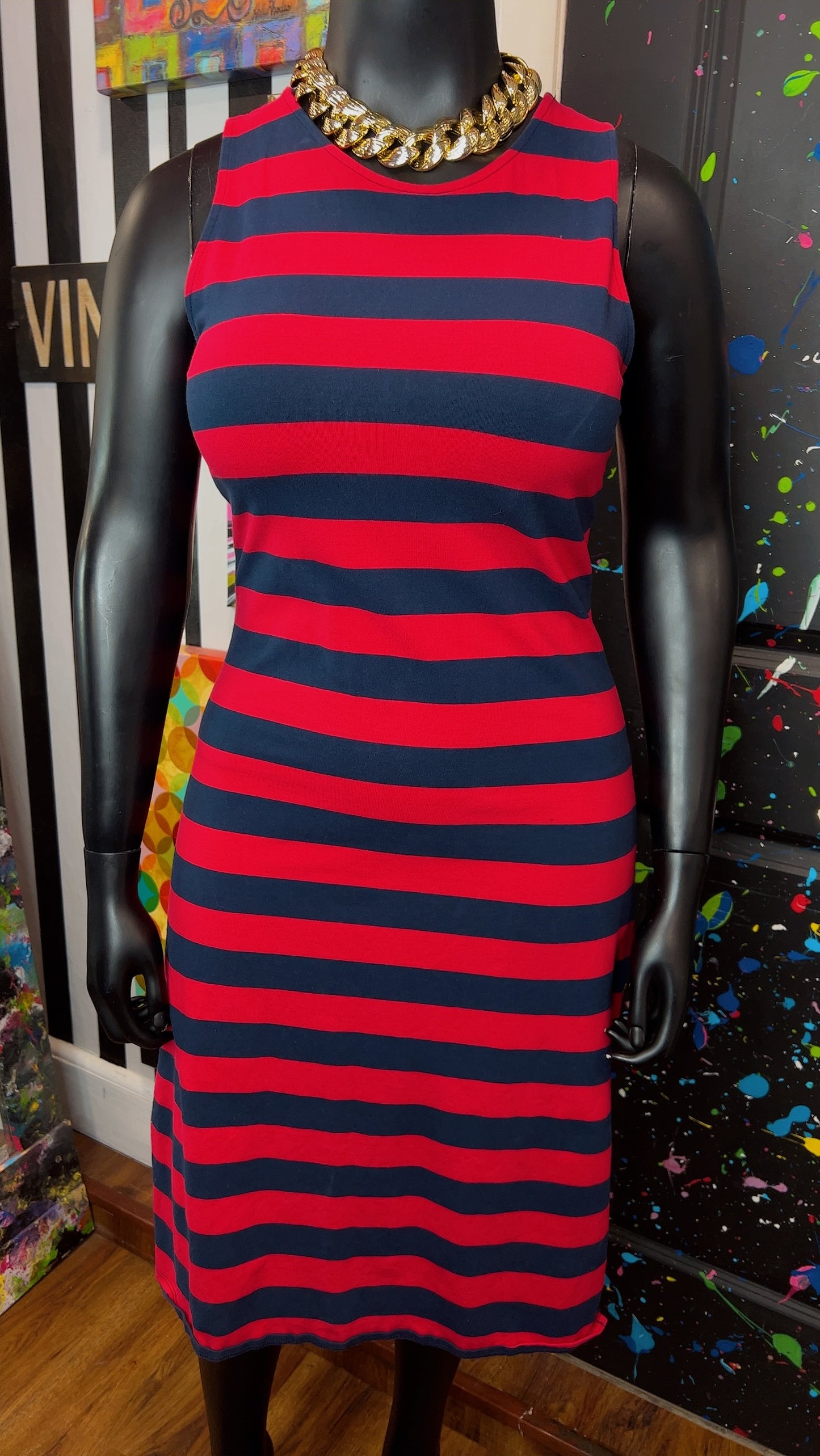 Navy Blue & Red Dress (14)