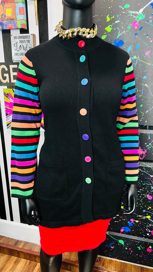 Plus Size Vintage Striped Rainbow Cardigan (16)