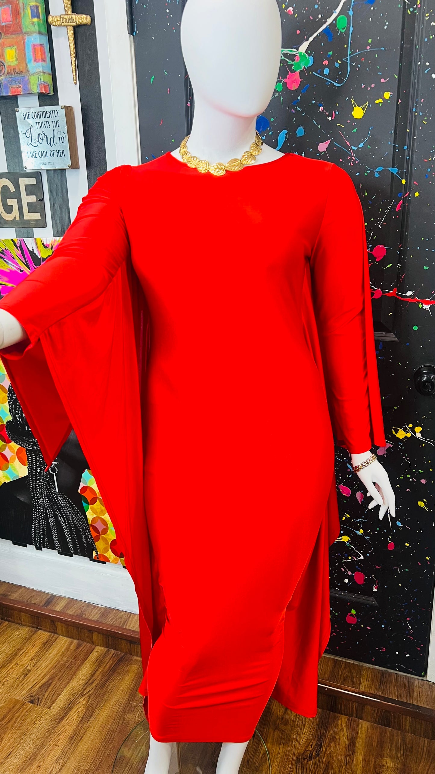 Red Body Con Dress (OS up to 18)