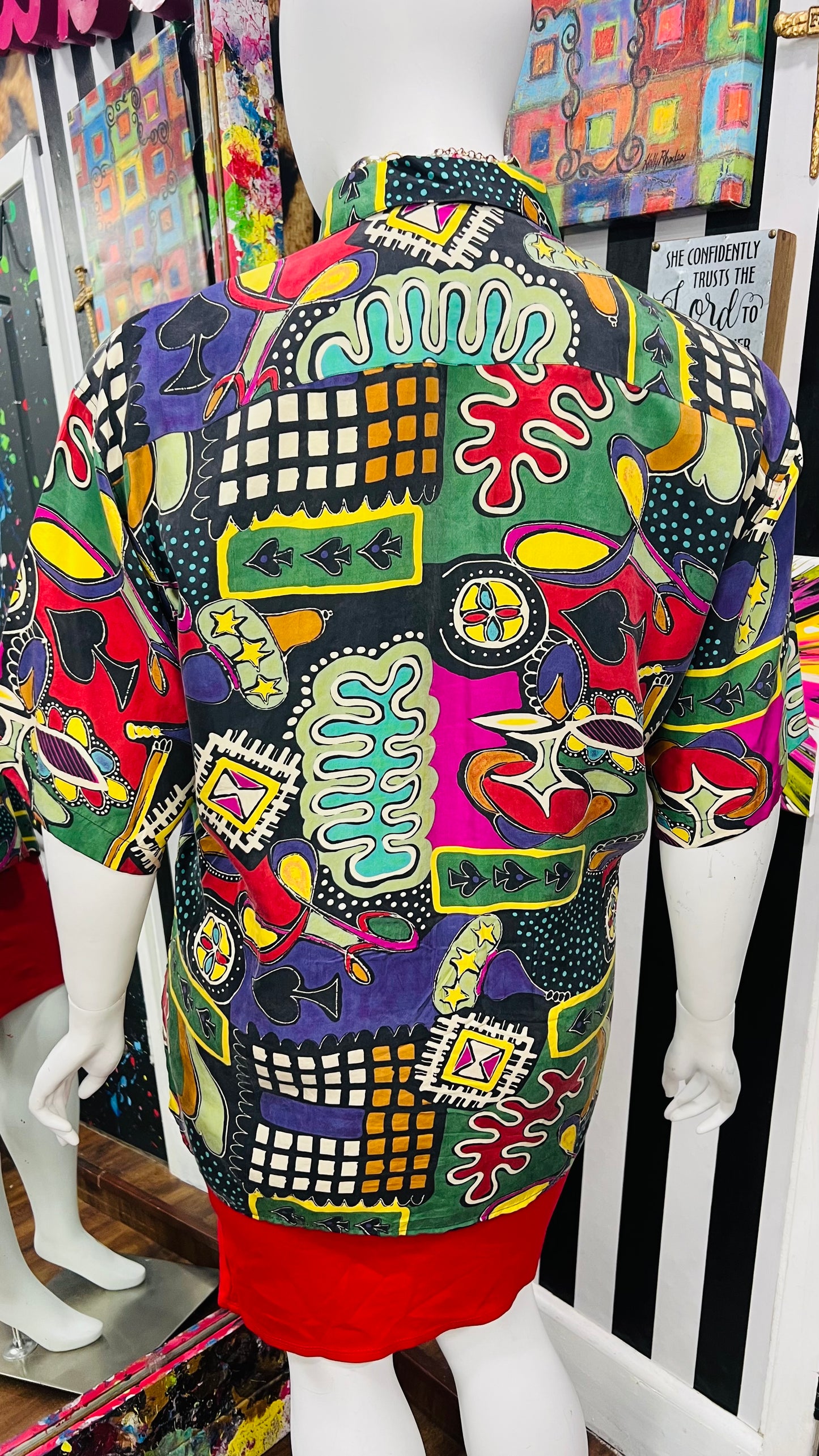 Vintage 100% Silk Funky Blouse (18)