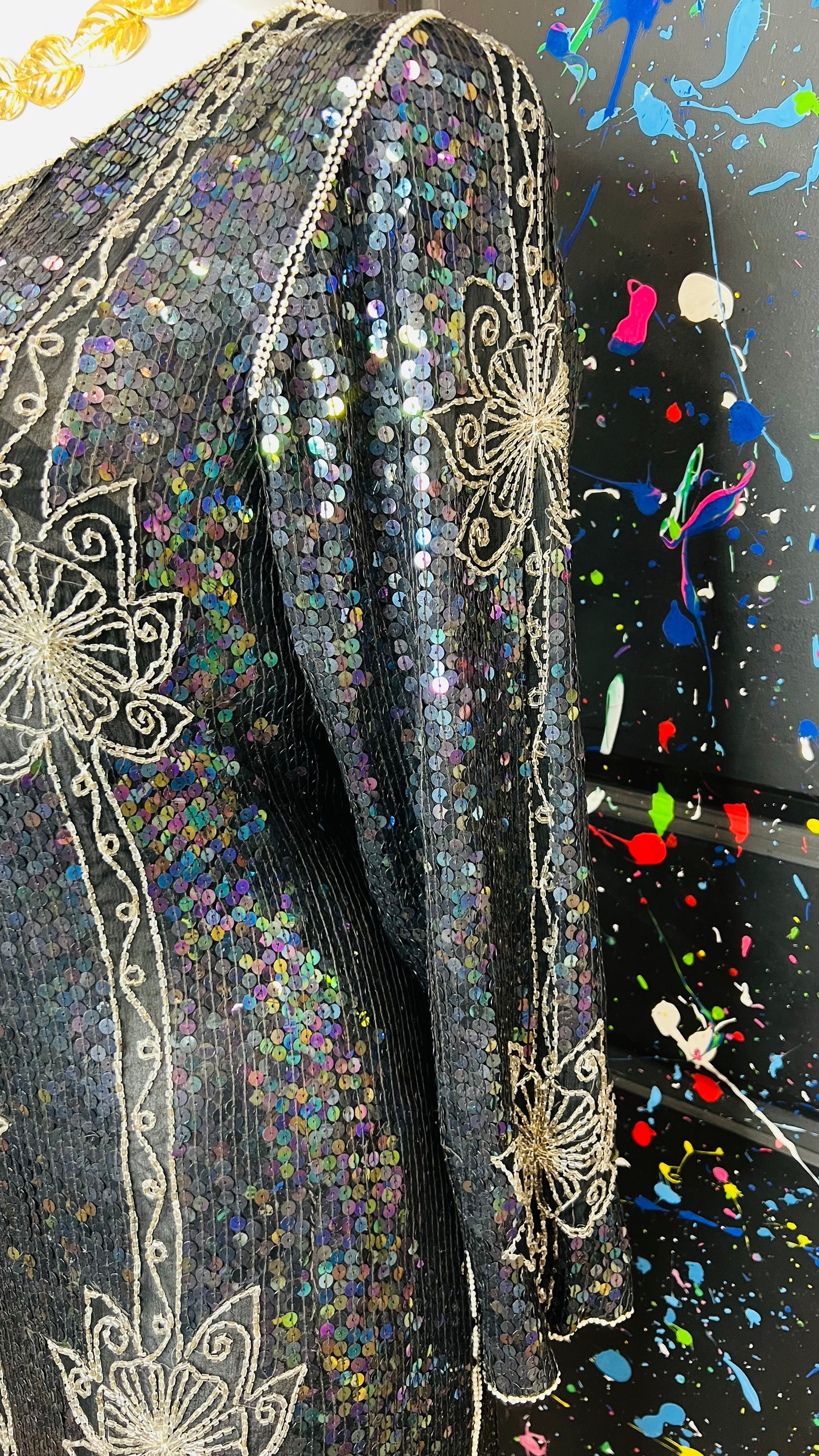 Vintage Silk Sequin Dress (14)