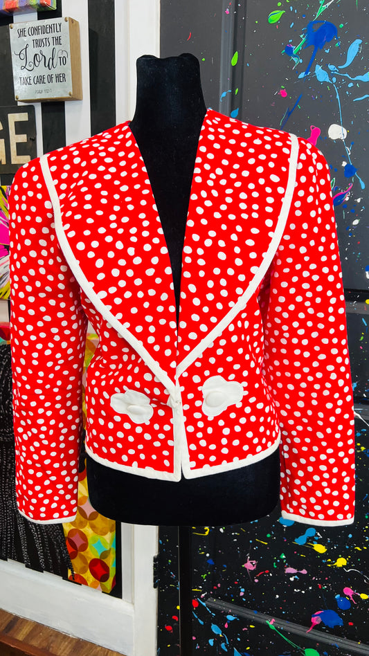 Vintage Cropped Polka Dot Blazer (14)