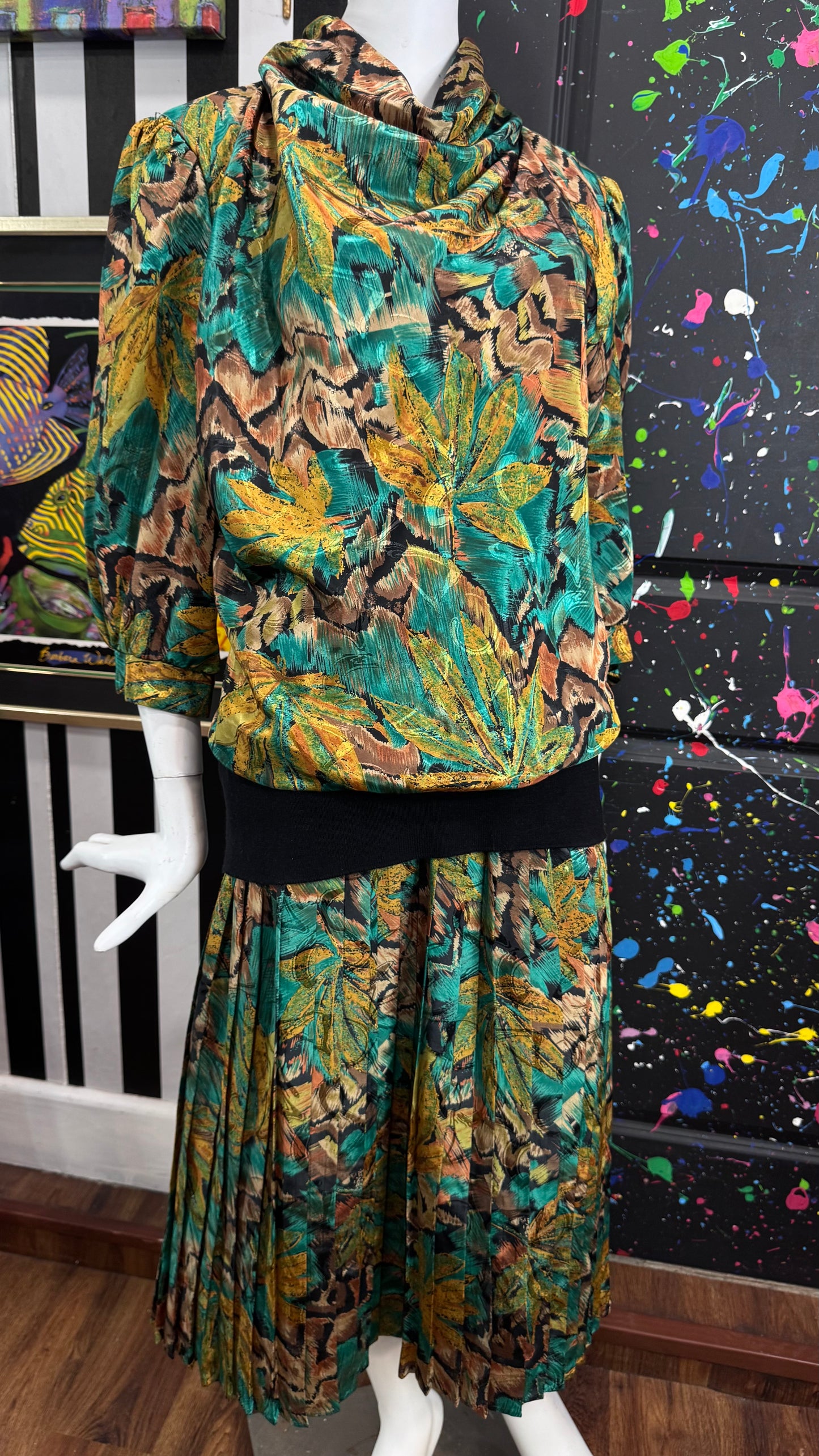 Vintage 90s Abstract Print Dress (18)