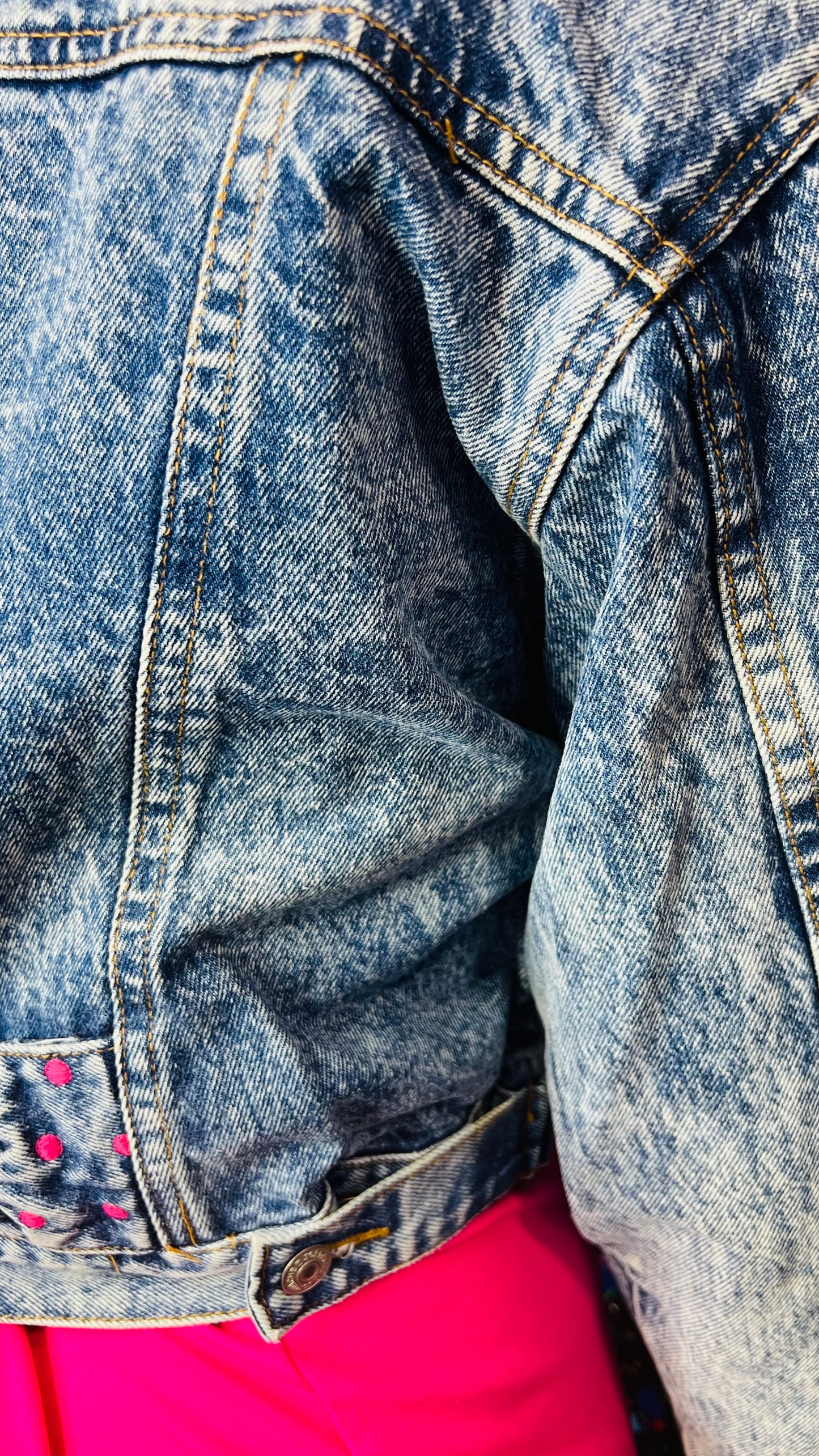 Vintage Polka Dot Bow Denim Jacket (12)